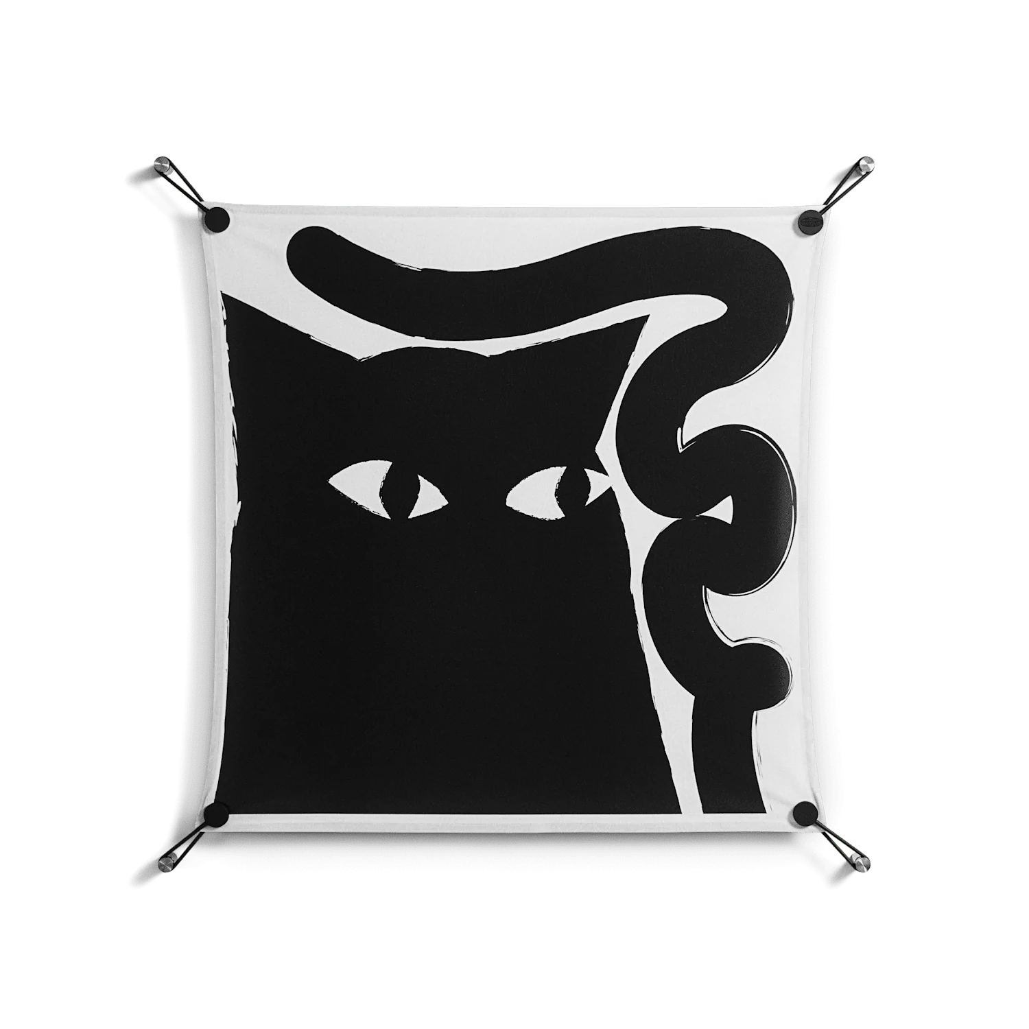 Black Cat - Work On Wall - Konrad Blaszczyk - Black - 70 x 70 cm