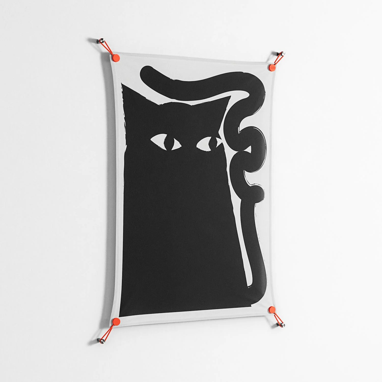 Black Cat - Work On Wall - Konrad Blaszczyk - Orange - 70 x 100 cm - Image 2