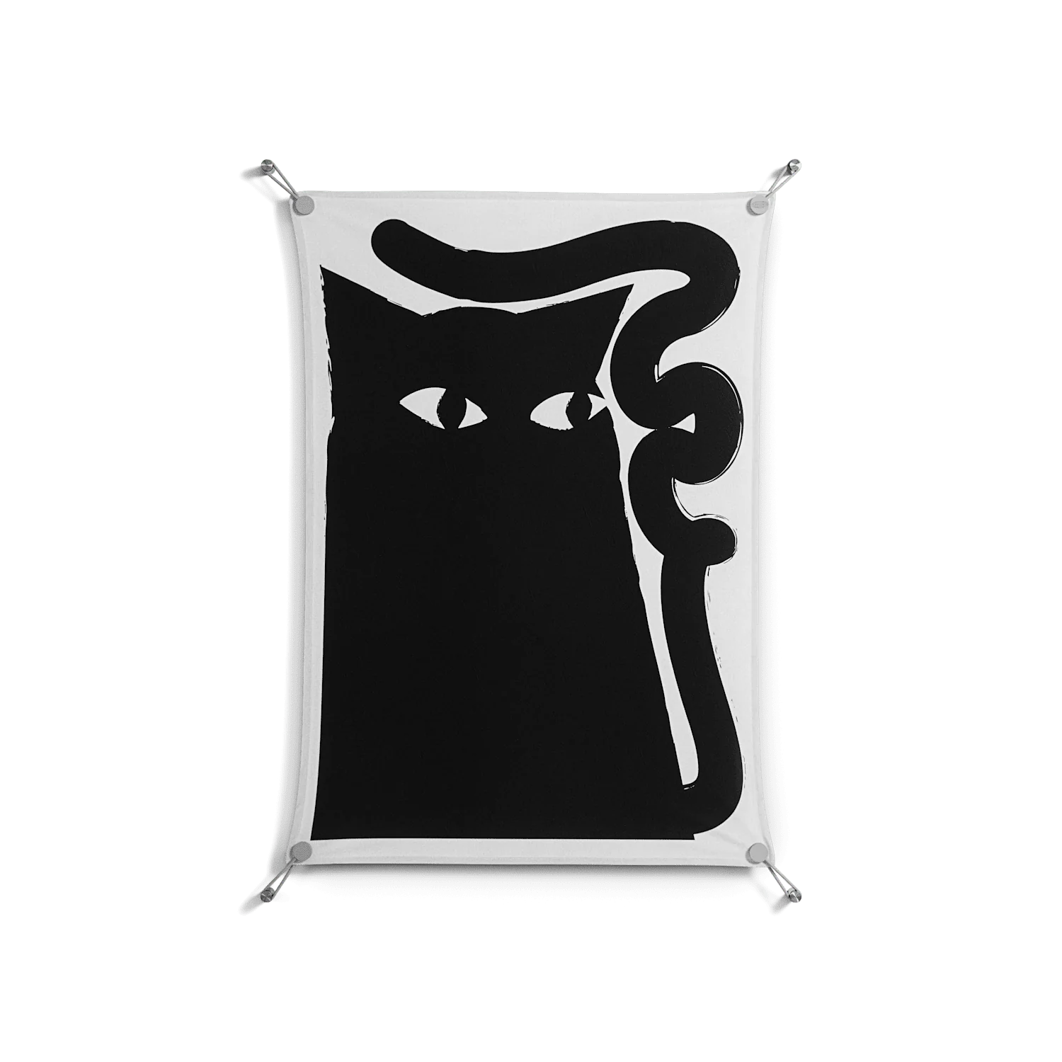 Black Cat - Work On Wall - Konrad Blaszczyk - Silver - 70 x 100 cm