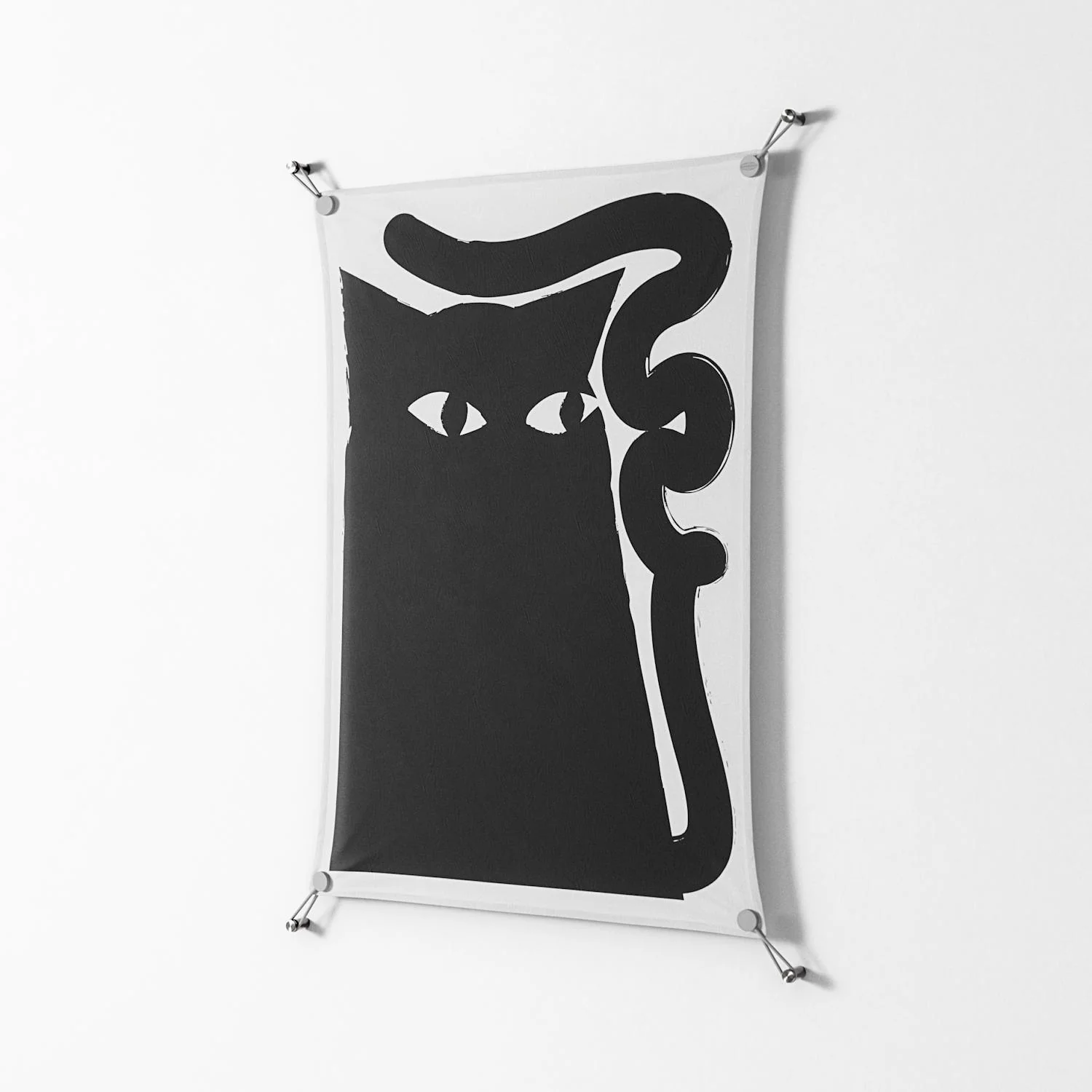 Black Cat - Work On Wall - Konrad Blaszczyk - Silver - 70 x 100 cm - Image 2