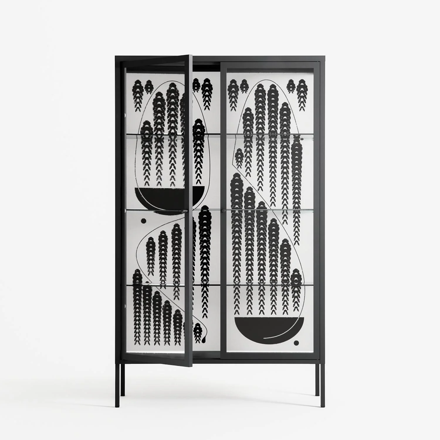Black Fern - Cabinet - Konrad Blaszczyk - Antracite - Clear glass - Image 2