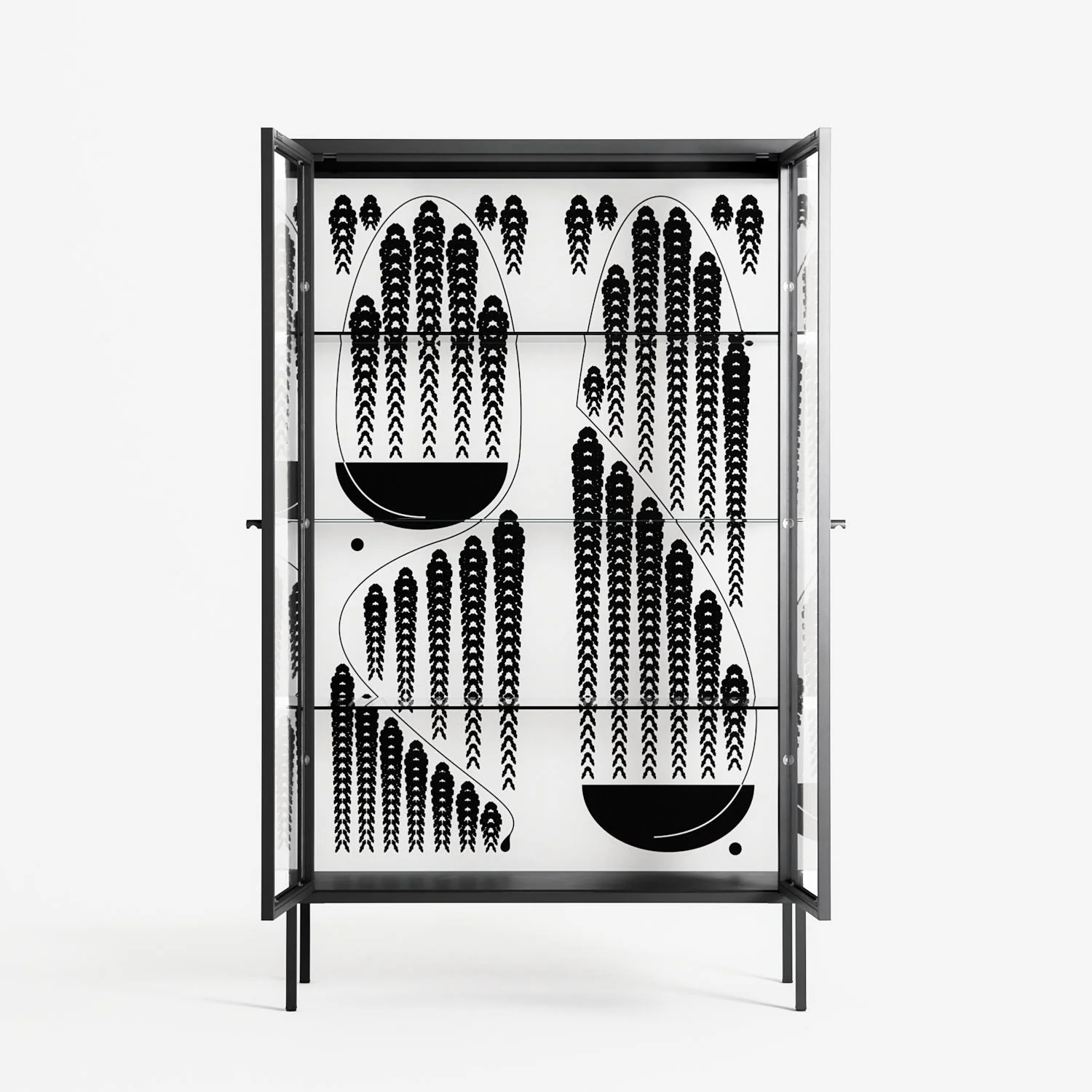 Black Fern - Cabinet - Konrad Blaszczyk - Antracite - Clear glass - Image 3