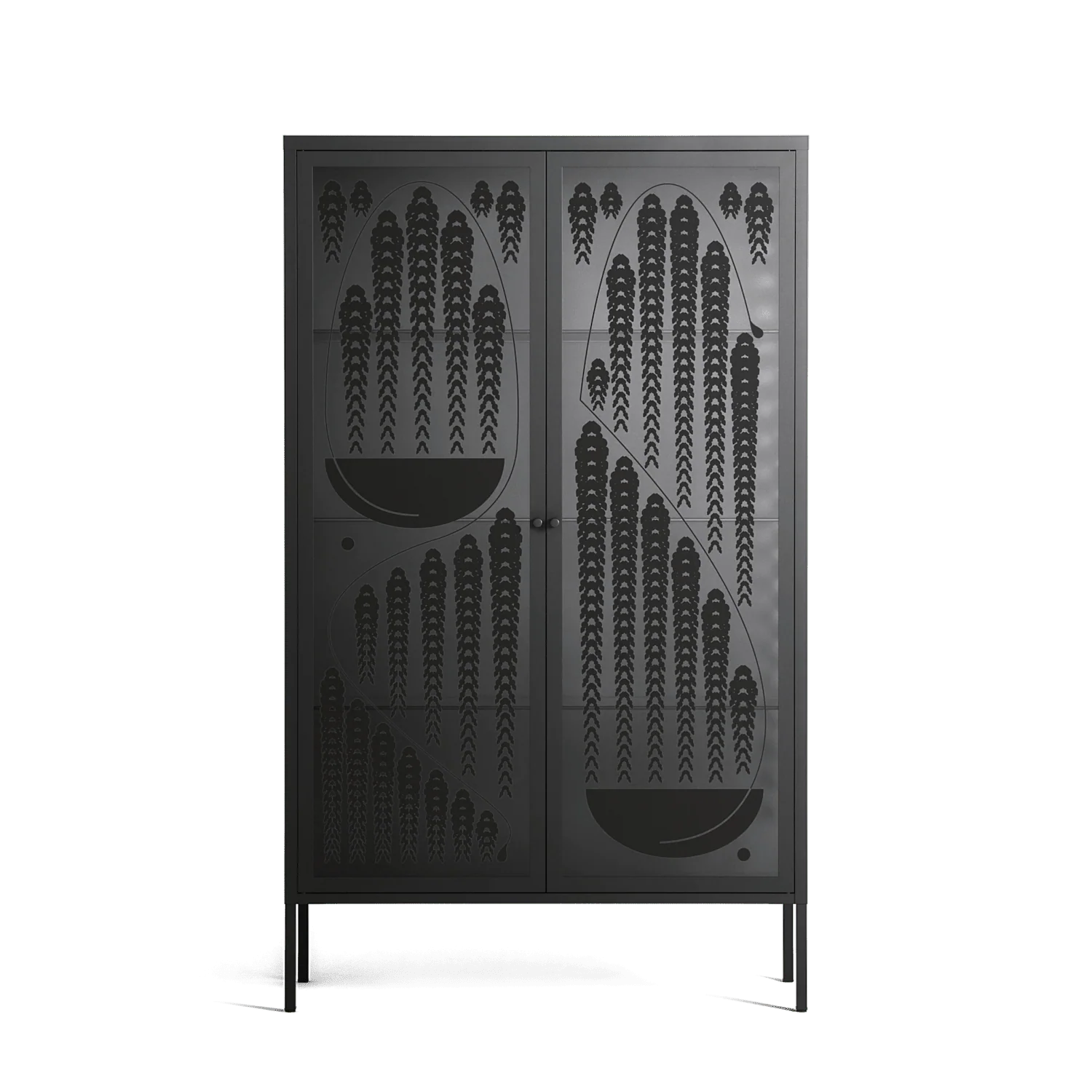 Black Fern - Cabinet - Konrad Blaszczyk - Antracite - Overlay Glass