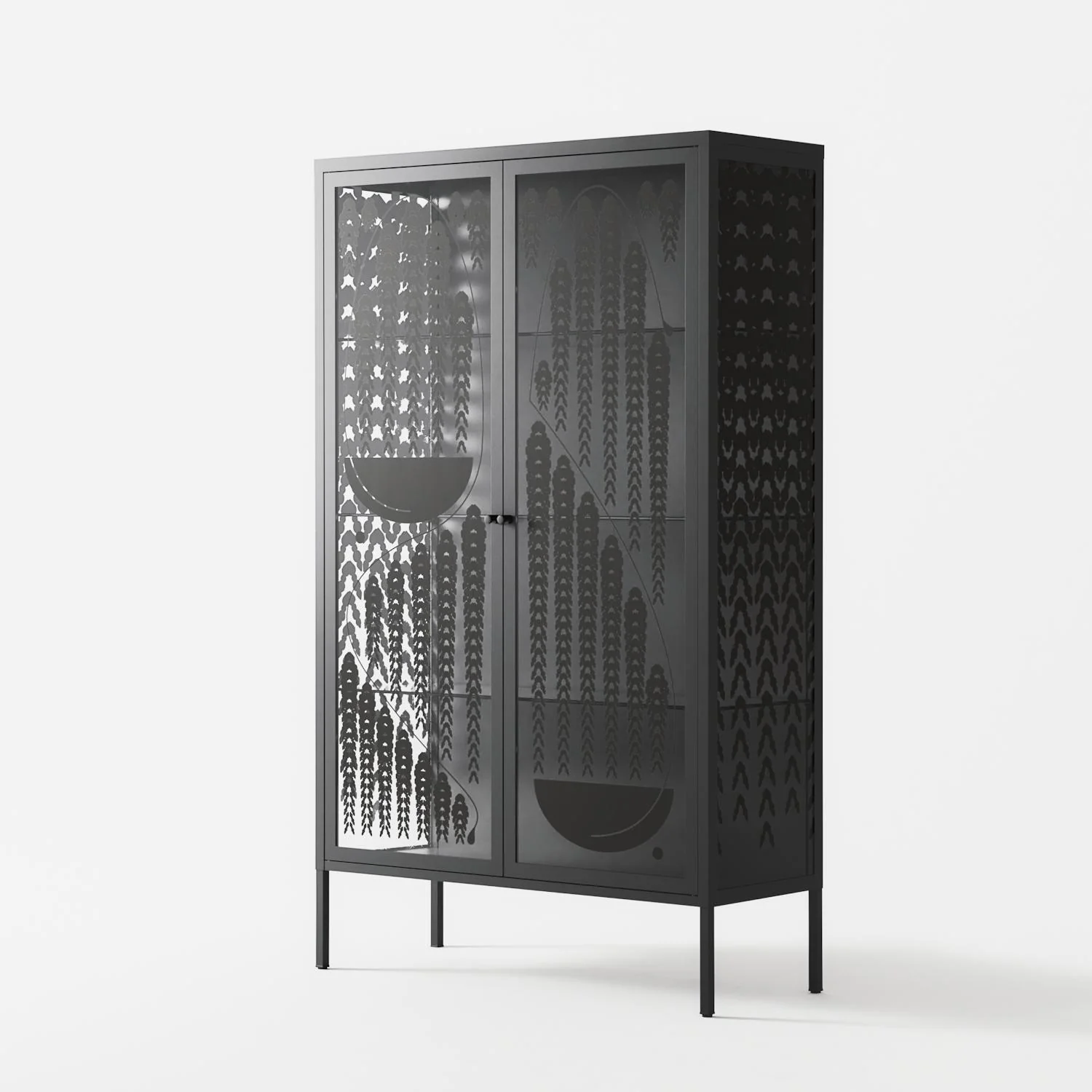 Black Fern - Cabinet - Konrad Blaszczyk - Antracite - Overlay Glass - Image 2