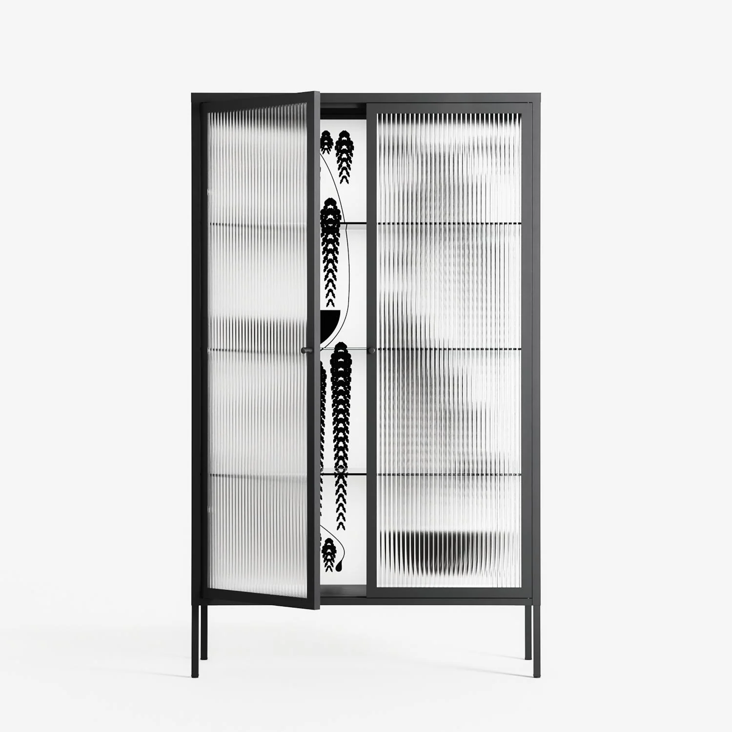 Black Fern - Cabinet - Konrad Blaszczyk - Antracite - Reeded glass - Image 2