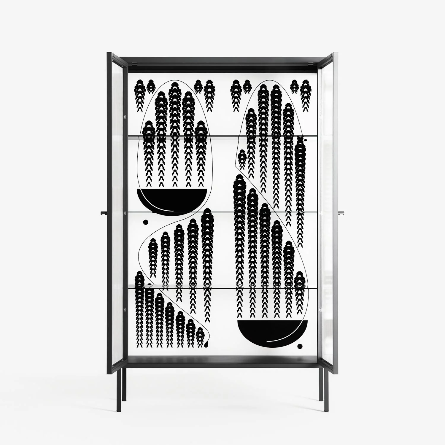 Black Fern - Cabinet - Konrad Blaszczyk - Antracite - Reeded glass - Image 3