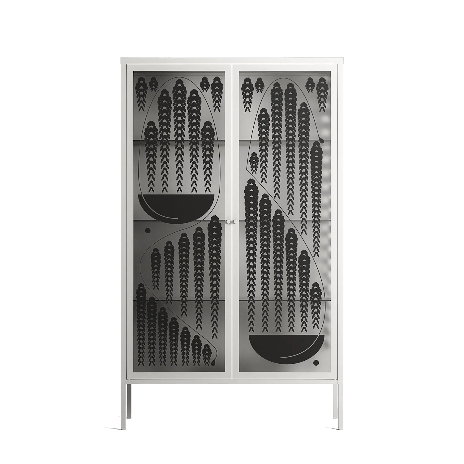 Black Fern - Cabinet - Konrad Blaszczyk - Chalk - Overlay Glass