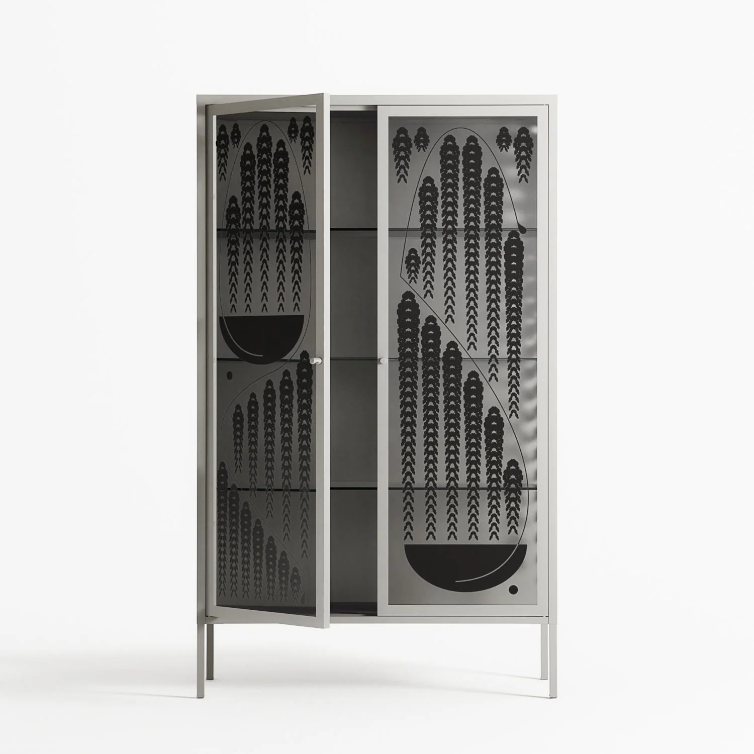 Black Fern - Cabinet - Konrad Blaszczyk - Chalk - Overlay Glass - Image 3