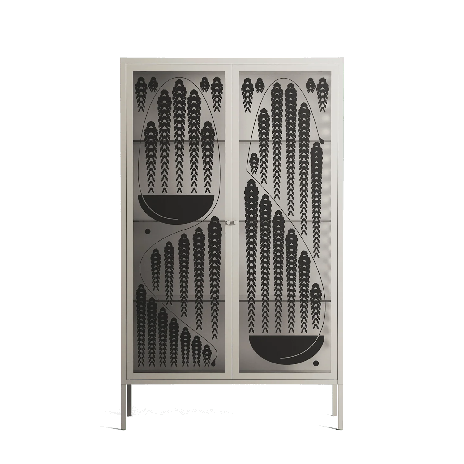 Black Fern - Cabinet - Konrad Blaszczyk - Pebble - Overlay Glass