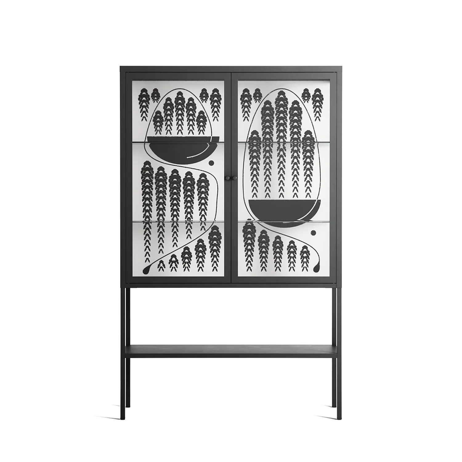 Black Fern - Loft Cabinet - Konrad Blaszczyk - Antracite - Clear glass
