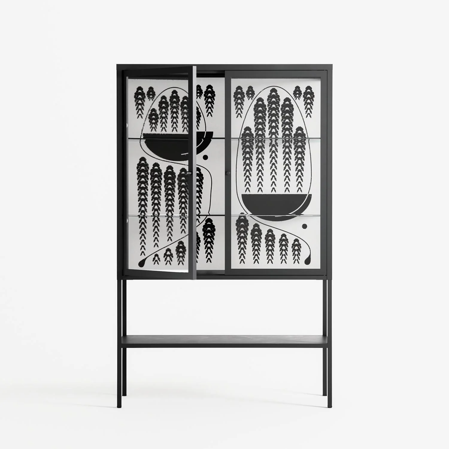 Black Fern - Loft Cabinet - Konrad Blaszczyk - Antracite - Clear glass - Image 2