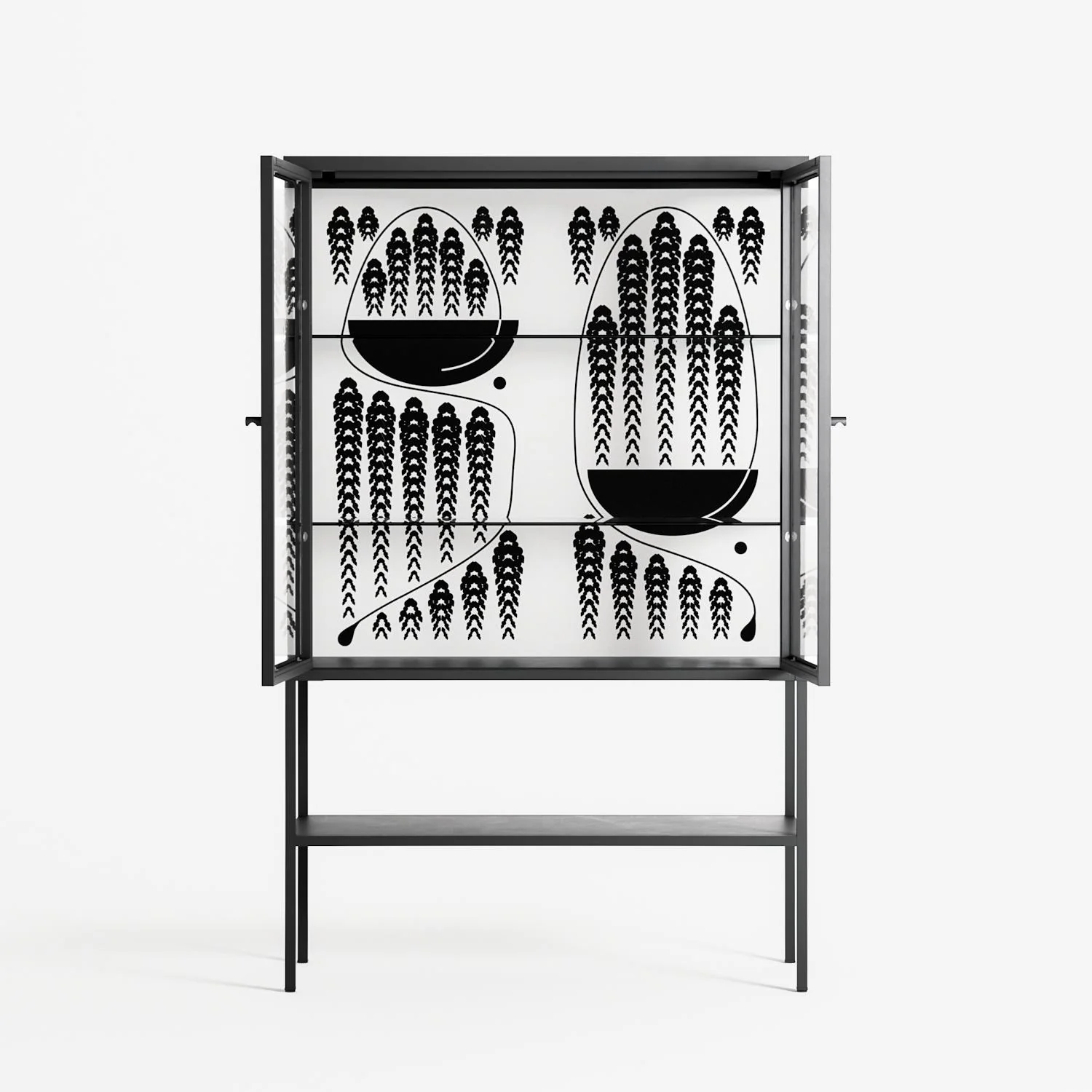 Black Fern - Loft Cabinet - Konrad Blaszczyk - Antracite - Clear glass - Image 3