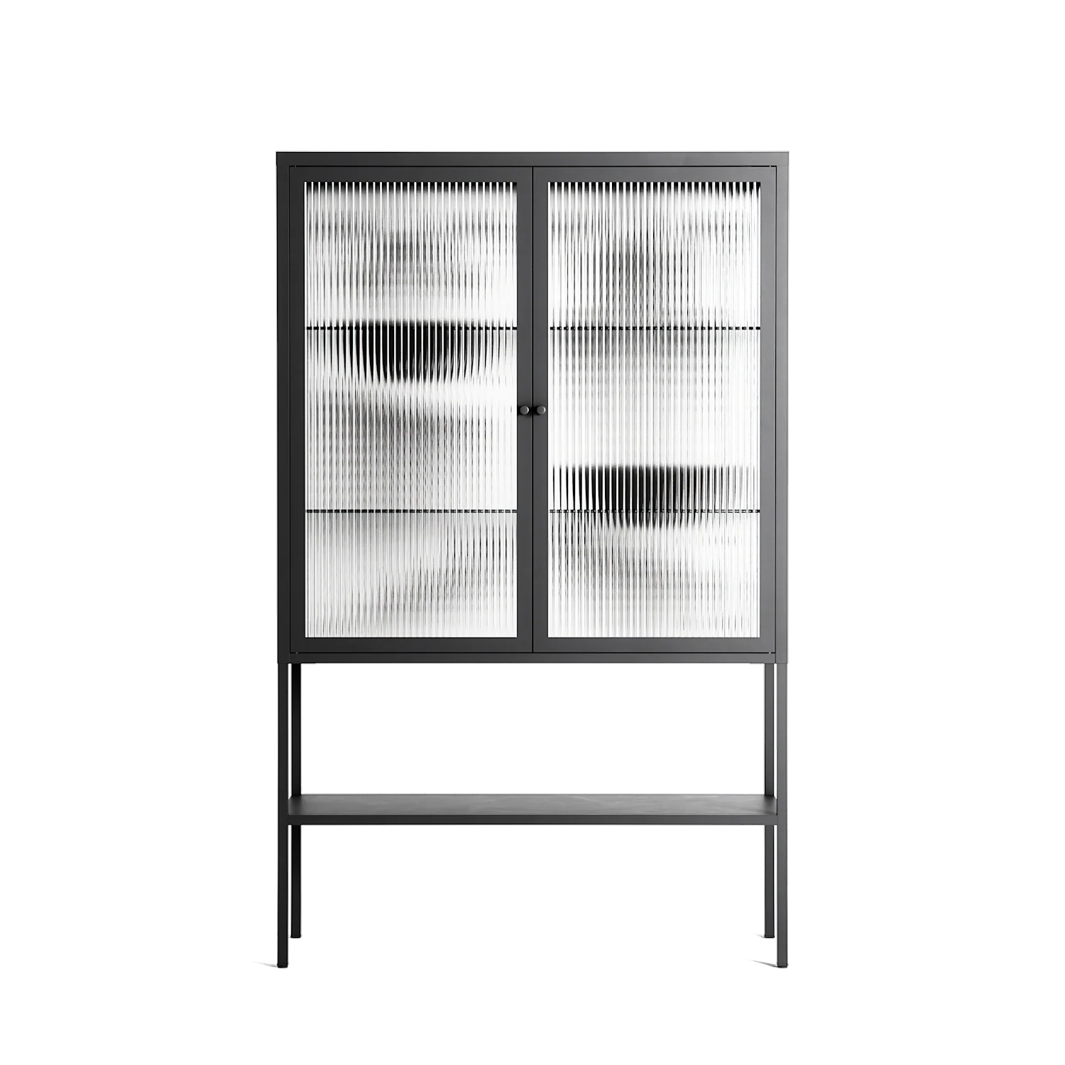 Black Fern - Loft Cabinet - Konrad Blaszczyk - Antracite - Reeded glass