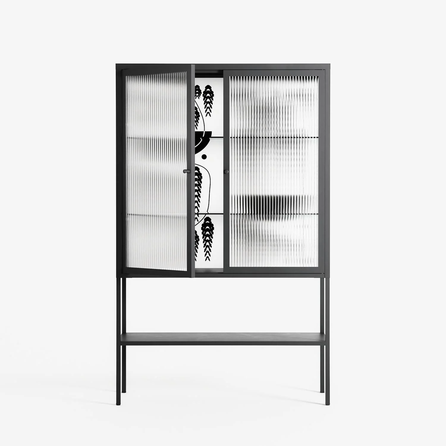 Black Fern - Loft Cabinet - Konrad Blaszczyk - Antracite - Reeded glass - Image 2