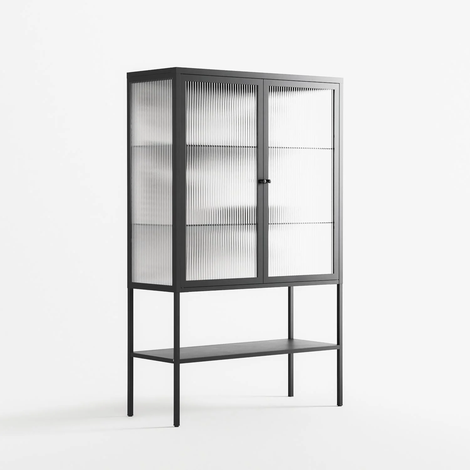 Black Fern - Loft Cabinet - Konrad Blaszczyk - Antracite - Reeded glass - Image 4