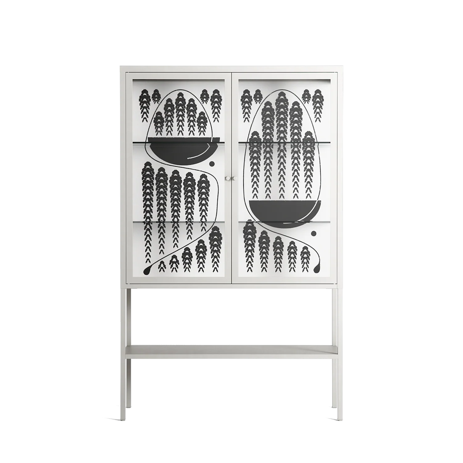 Black Fern - Loft Cabinet - Konrad Blaszczyk - Chalk - Clear glass
