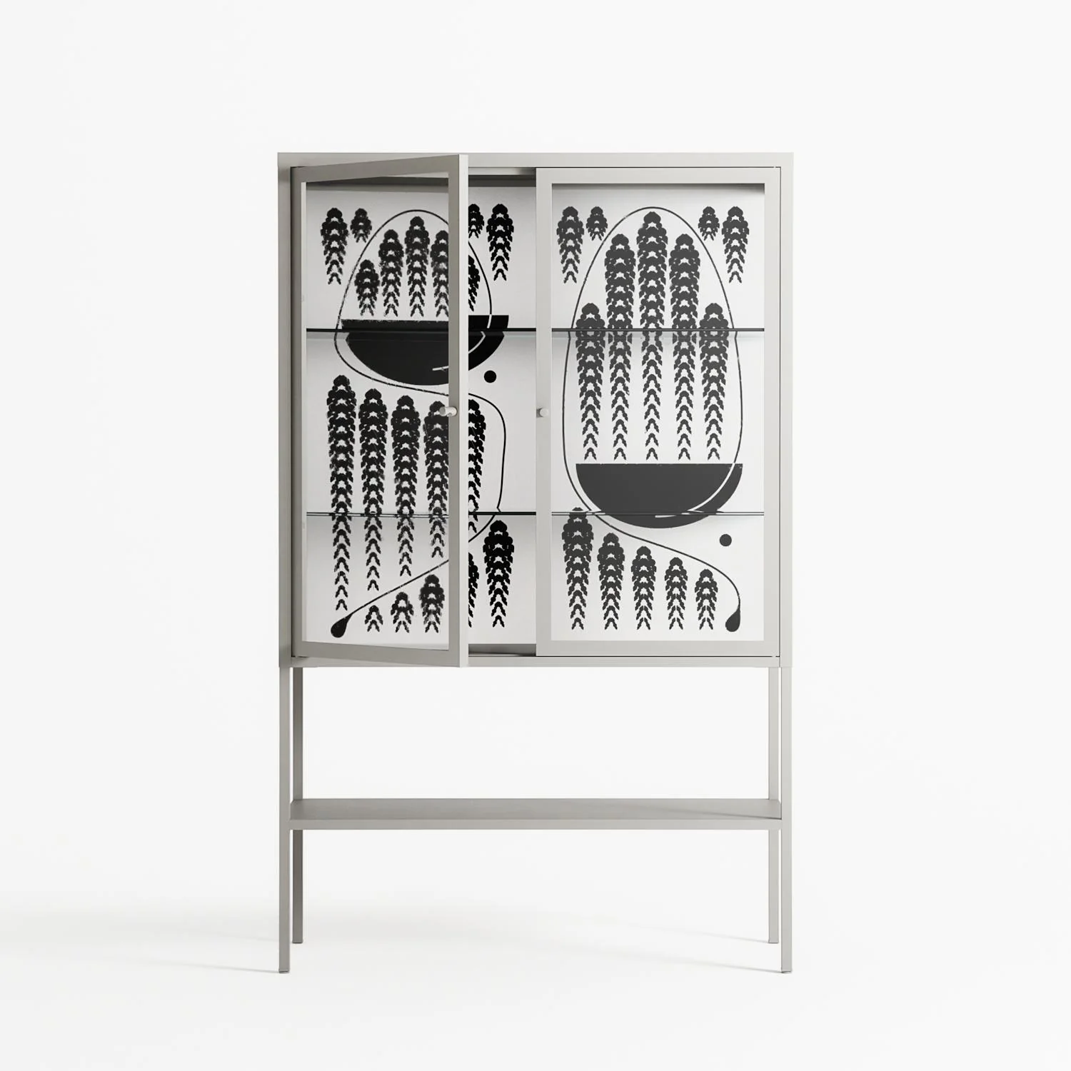 Black Fern - Loft Cabinet - Konrad Blaszczyk - Chalk - Clear glass - Image 2