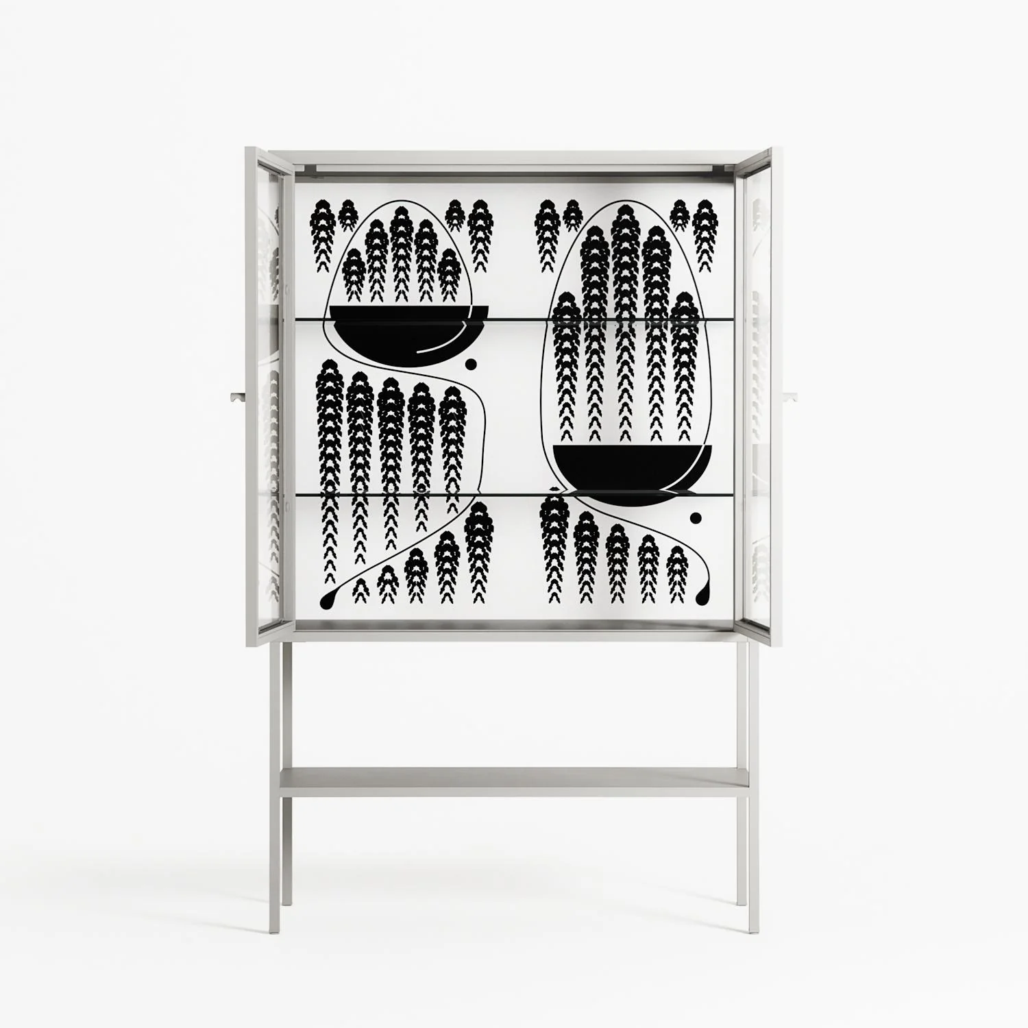 Black Fern - Loft Cabinet - Konrad Blaszczyk - Chalk - Clear glass - Image 3