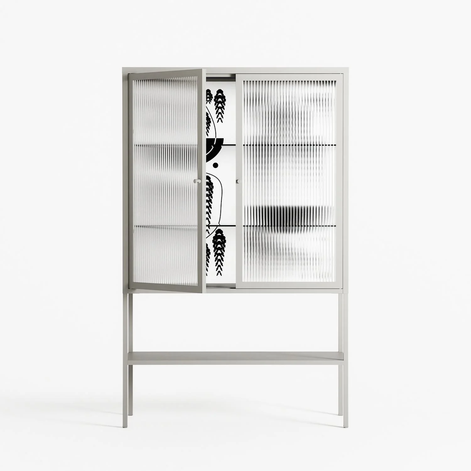 Black Fern - Loft Cabinet - Konrad Blaszczyk - Chalk - Reeded glass - Image 2
