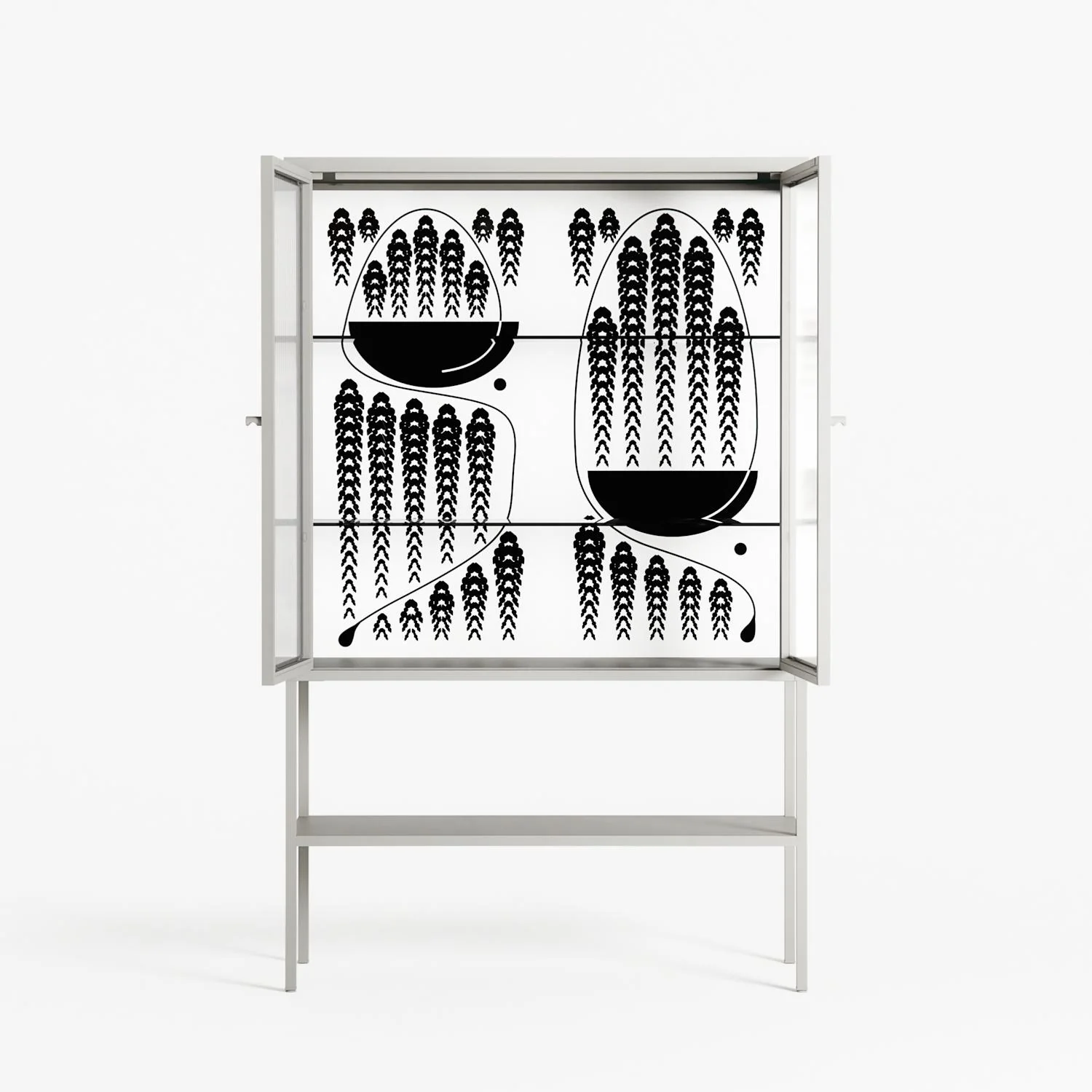 Black Fern - Loft Cabinet - Konrad Blaszczyk - Chalk - Reeded glass - Image 3