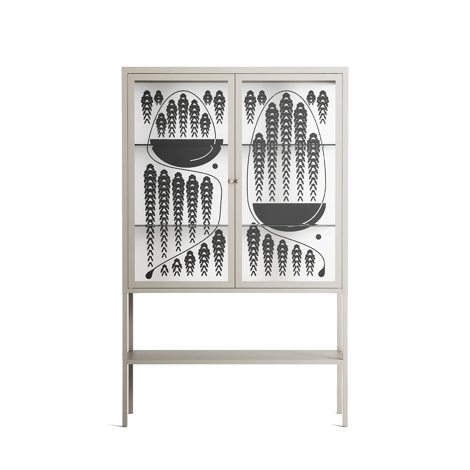 Black Fern - Loft Cabinet - Konrad Blaszczyk - Pebble - Clear glass