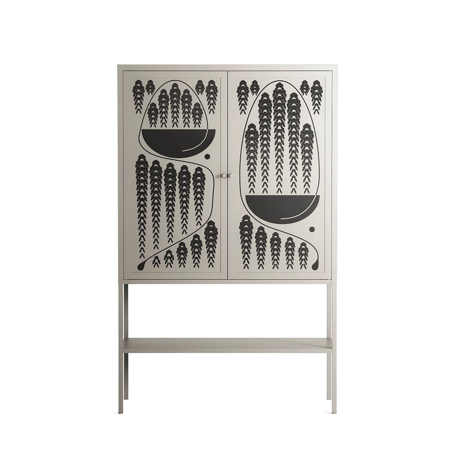 Black Fern - Loft Cabinet - Konrad Blaszczyk - Pebble - Overlay Metal