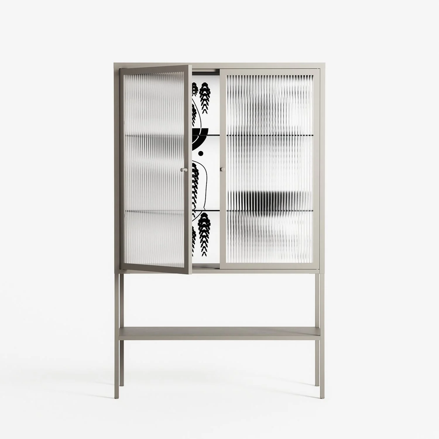 Black Fern - Loft Cabinet - Konrad Blaszczyk - Pebble - Reeded glass - Image 2