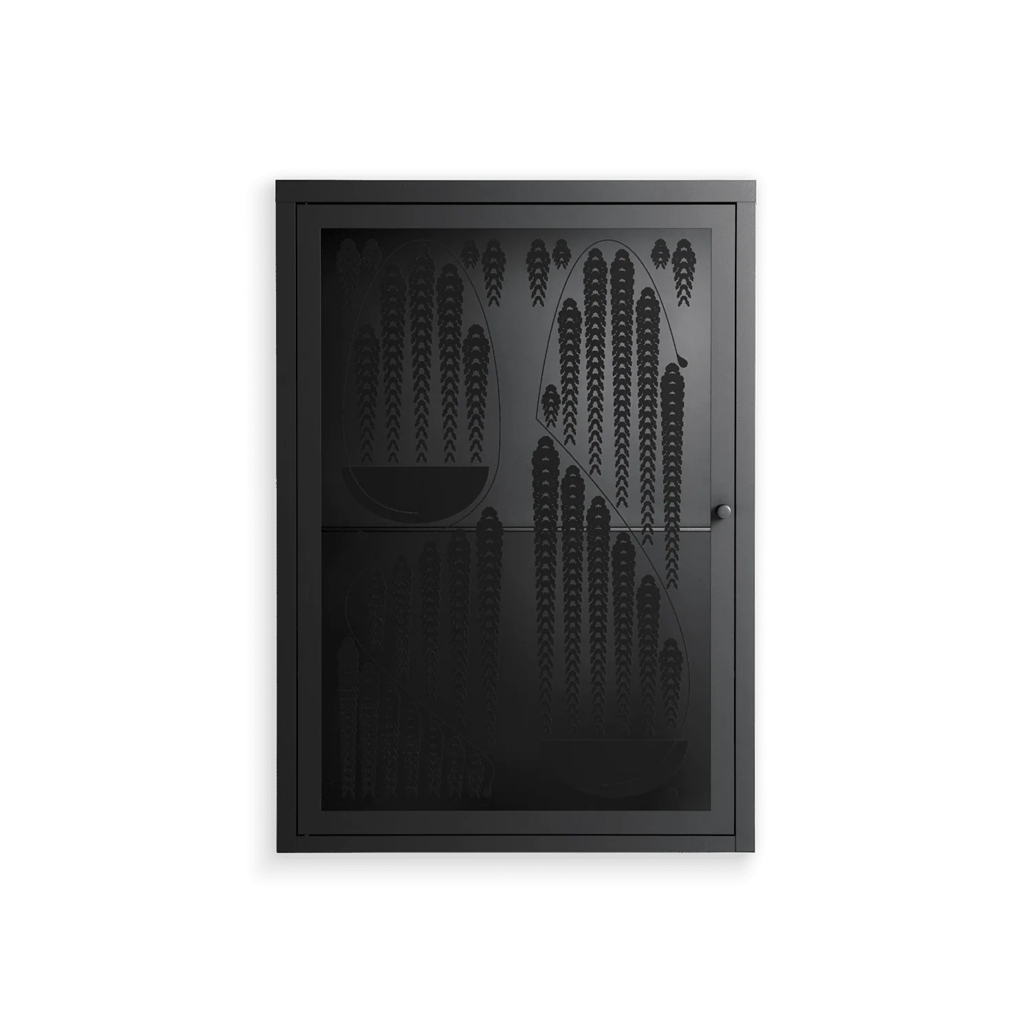 Black Fern - Wall Cabinet - Konrad Blaszczyk - Antracite - Overlay Glass