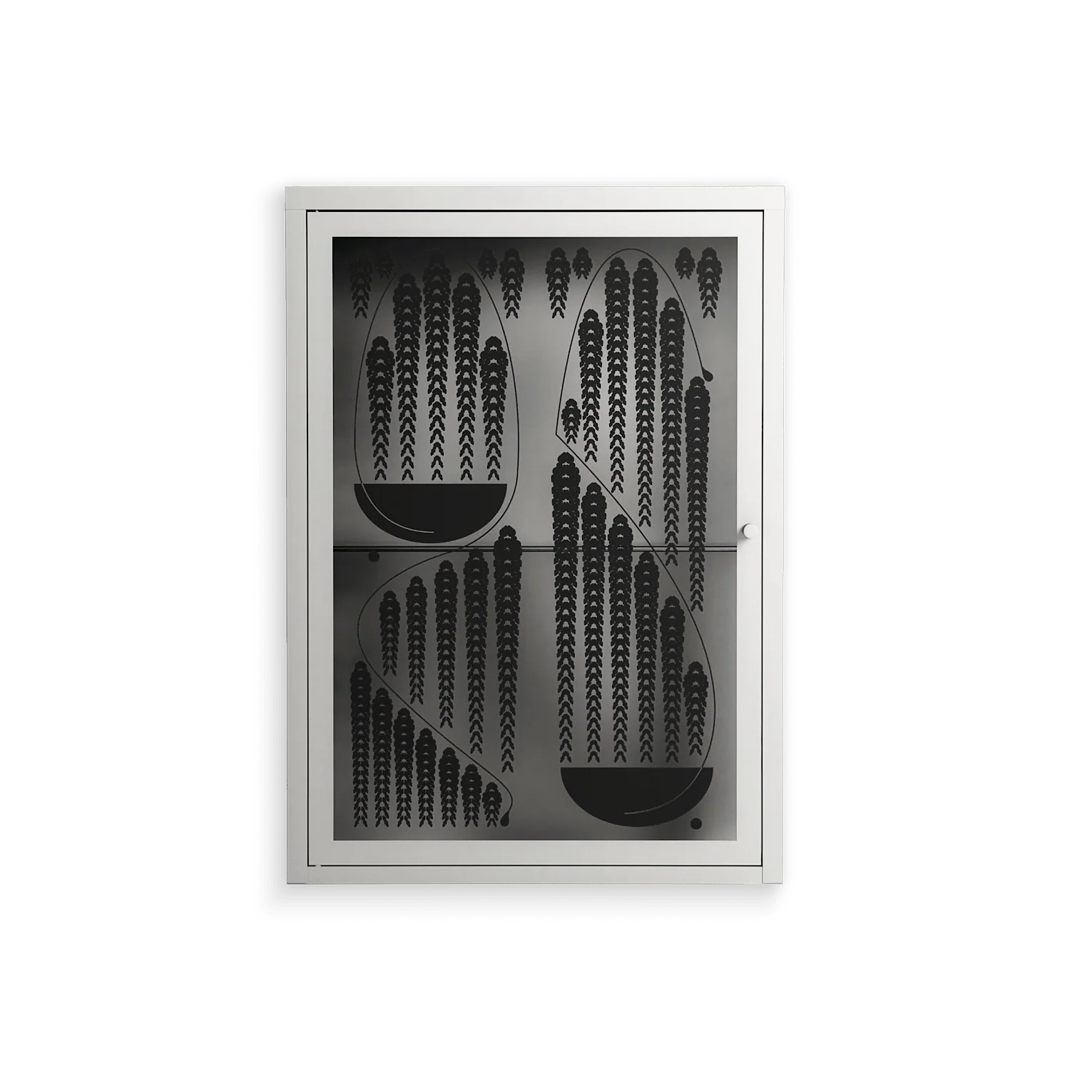 Black Fern - Wall Cabinet - Konrad Blaszczyk - Chalk - Overlay Glass