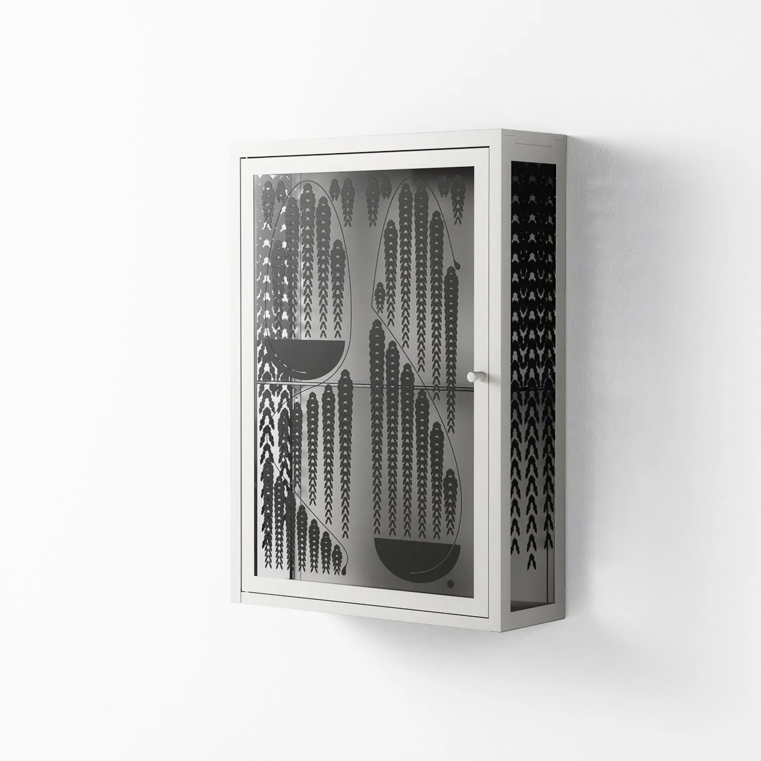 Black Fern - Wall Cabinet - Konrad Blaszczyk - Chalk - Overlay Glass - Image 2