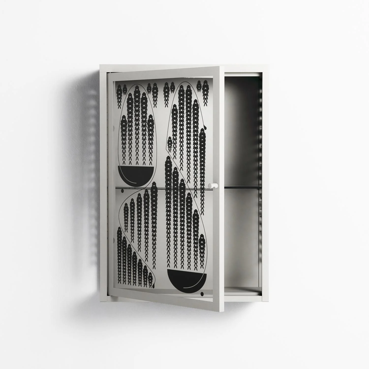 Black Fern - Wall Cabinet - Konrad Blaszczyk - Chalk - Overlay Glass - Image 3
