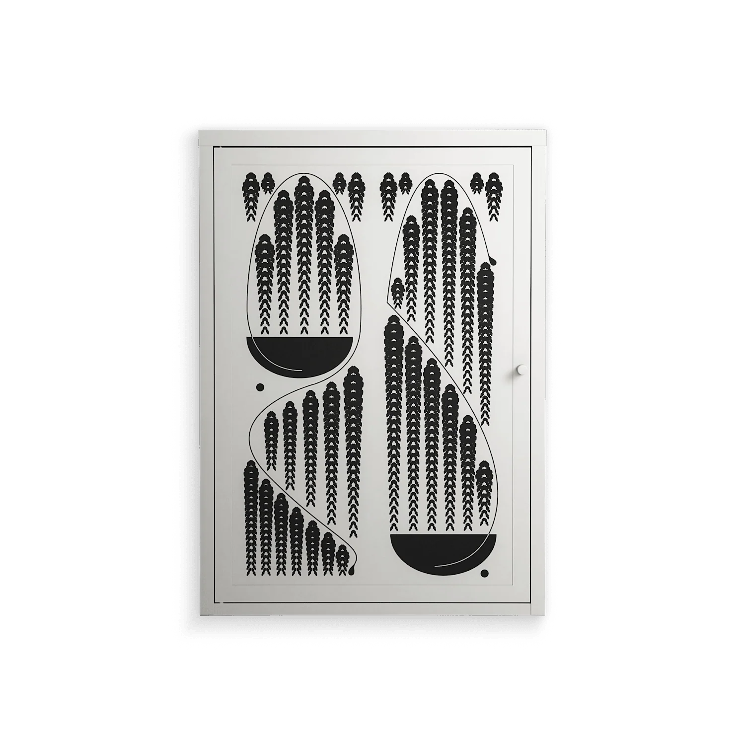 Black Fern - Wall Cabinet - Konrad Blaszczyk - Chalk - Overlay Metal