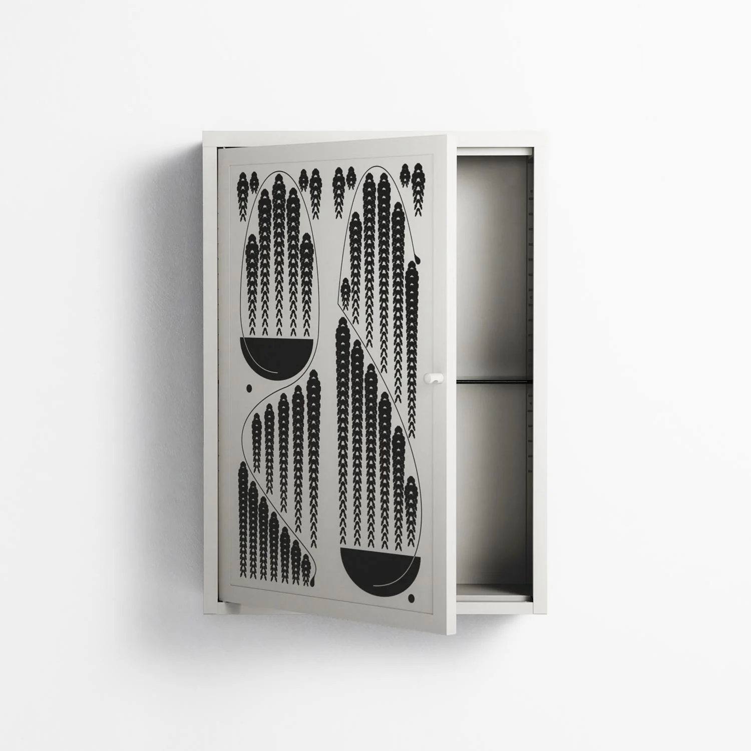 Black Fern - Wall Cabinet - Konrad Blaszczyk - Chalk - Overlay Metal - Image 3