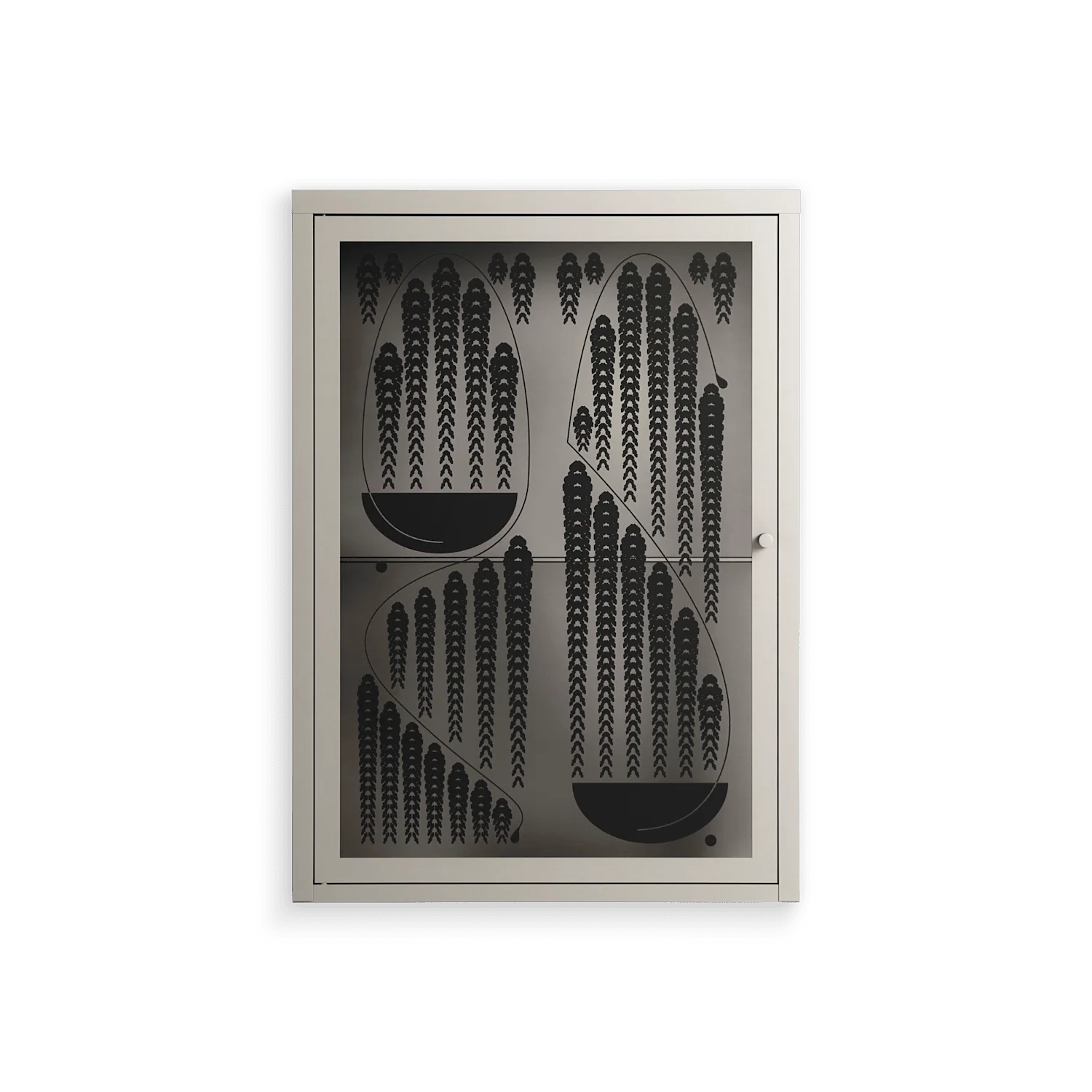 Black Fern - Wall Cabinet - Konrad Blaszczyk - Pebble - Overlay Glass