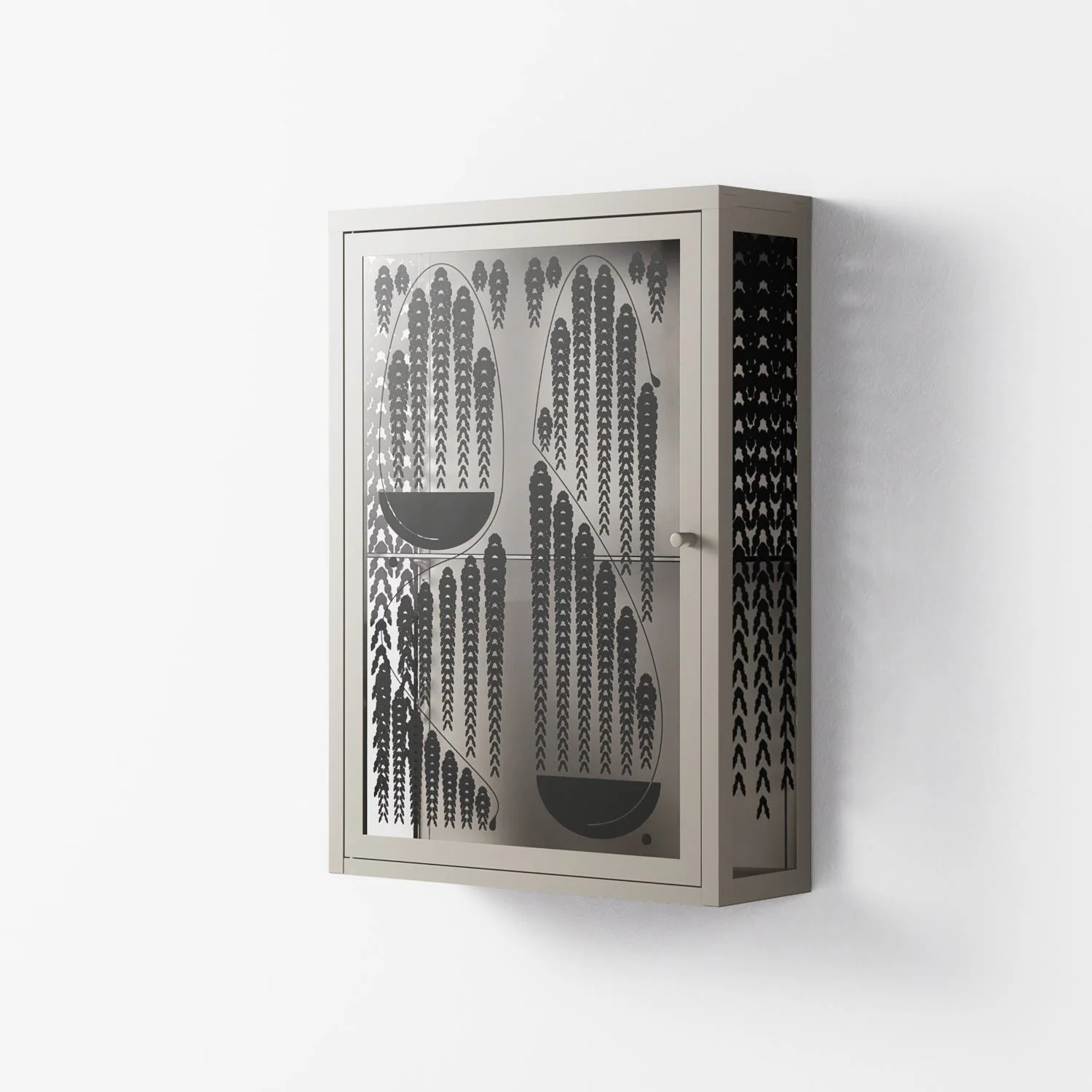 Black Fern - Wall Cabinet - Konrad Blaszczyk - Pebble - Overlay Glass - Image 2