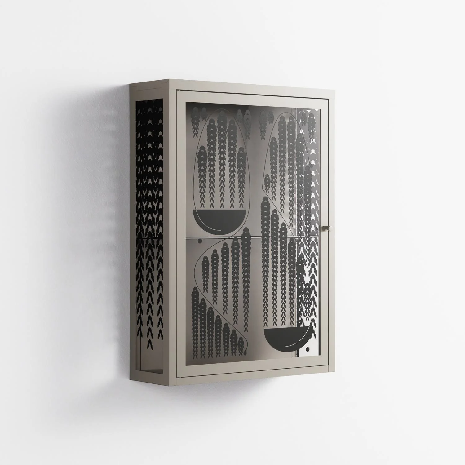 Black Fern - Wall Cabinet - Konrad Blaszczyk - Pebble - Overlay Glass - Image 4
