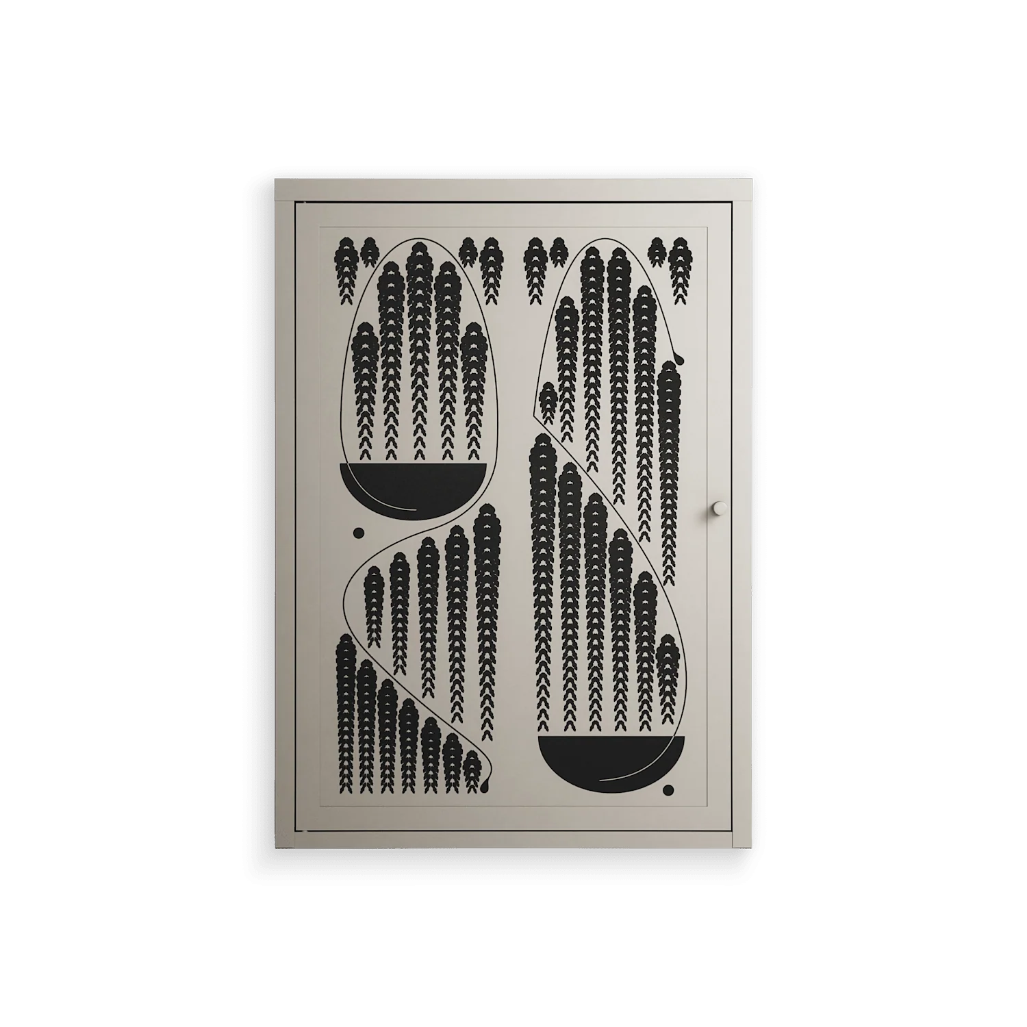 Black Fern - Wall Cabinet - Konrad Blaszczyk - Pebble - Overlay Metal
