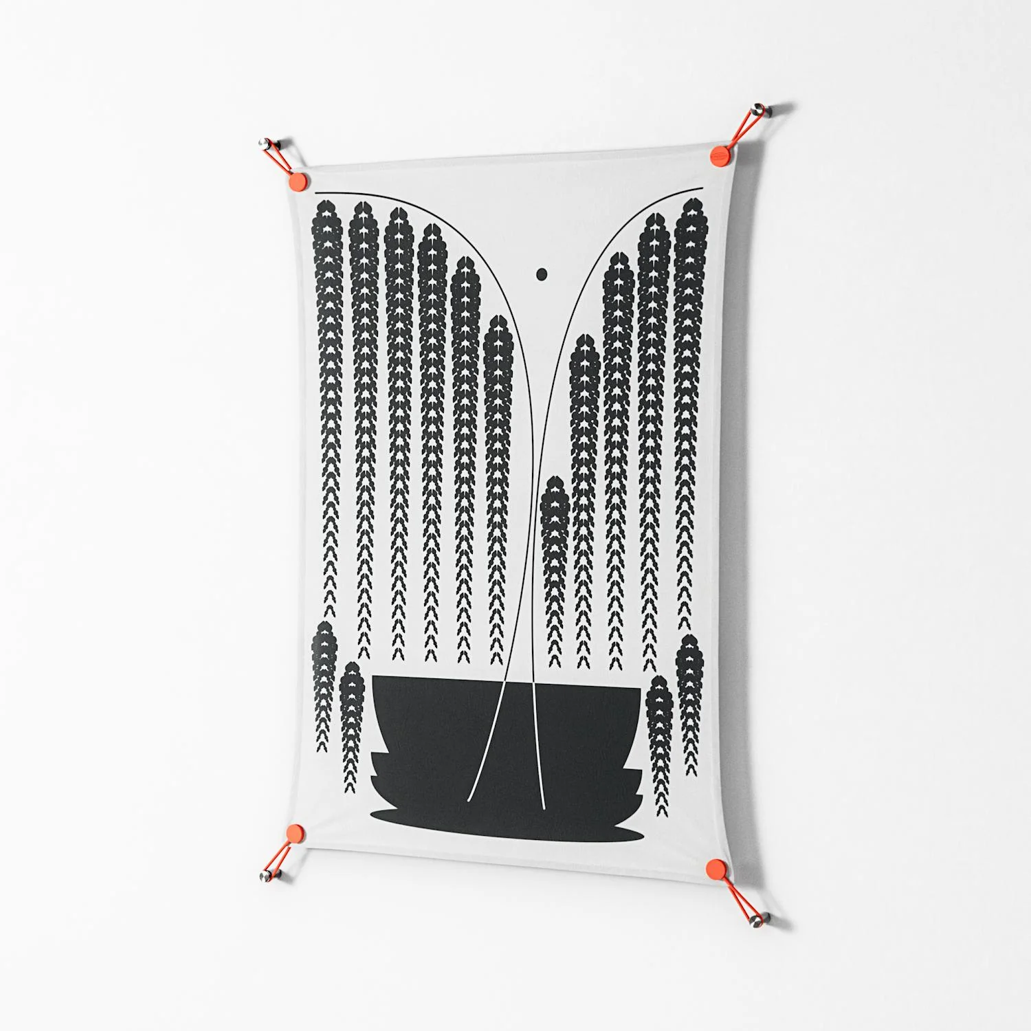 Black Fern - Work On Wall - Konrad Blaszczyk - Orange - 70 x 100 cm - Image 2