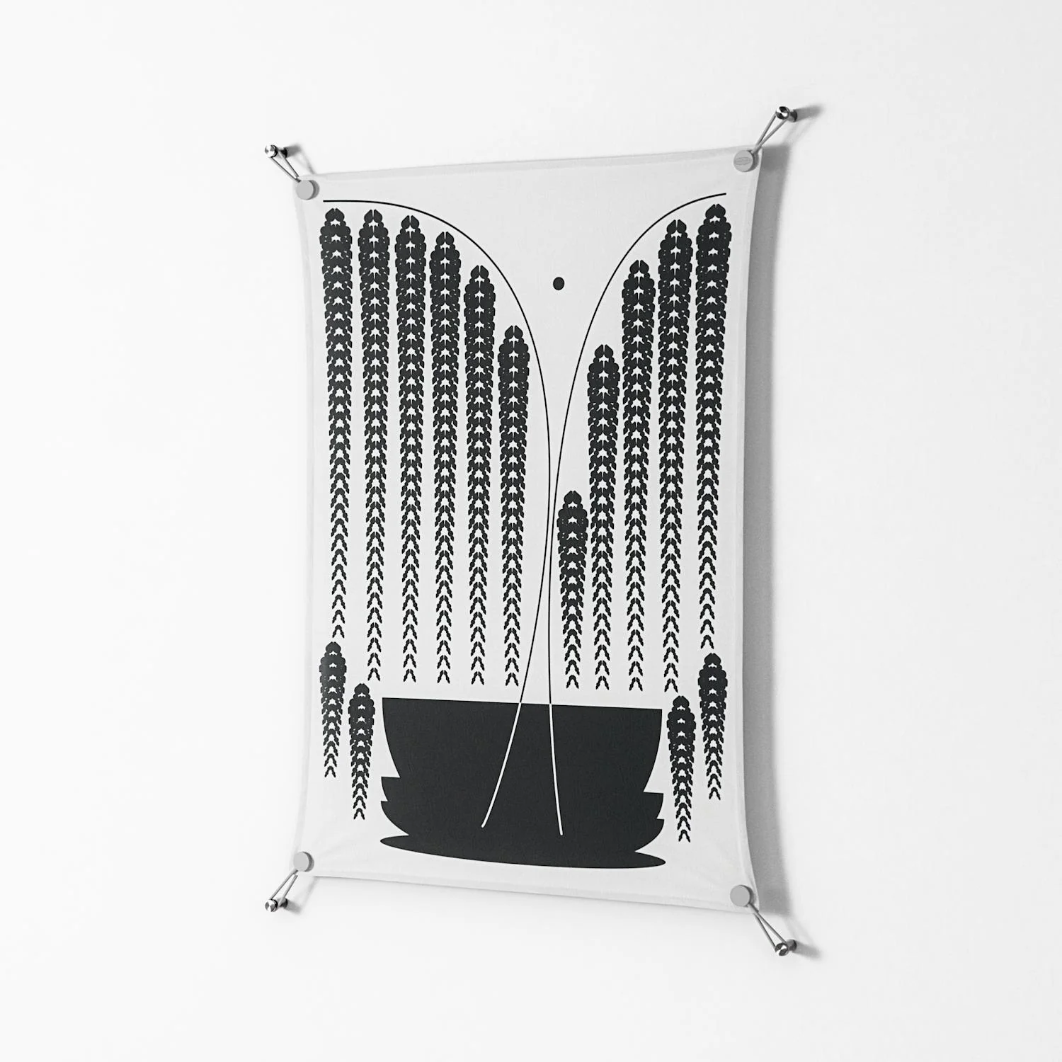 Black Fern - Work On Wall - Konrad Blaszczyk - Silver - 70 x 100 cm - Image 2