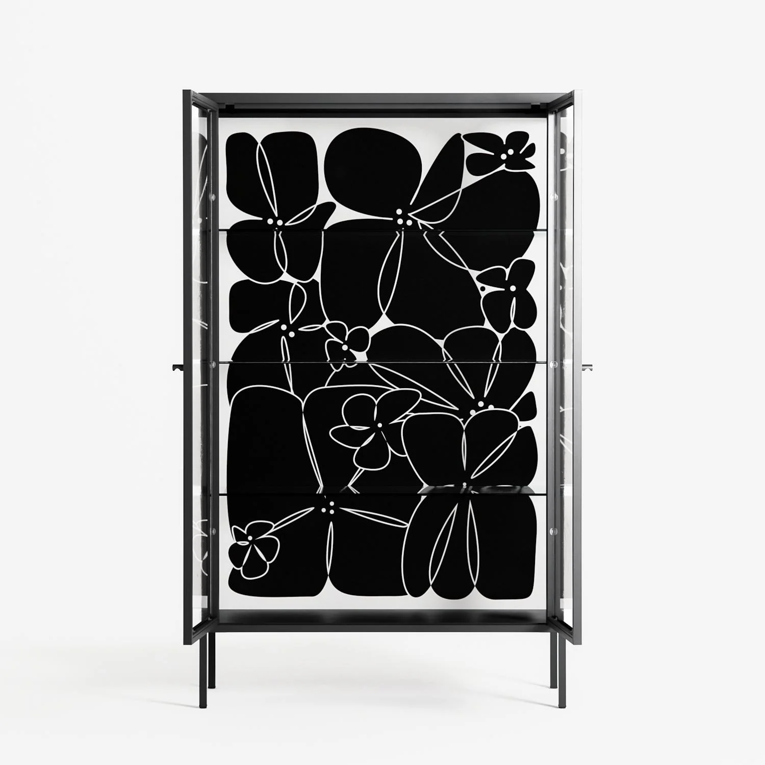 Black Flower - Cabinet - Konrad Blaszczyk - Antracite - Clear glass - Image 3