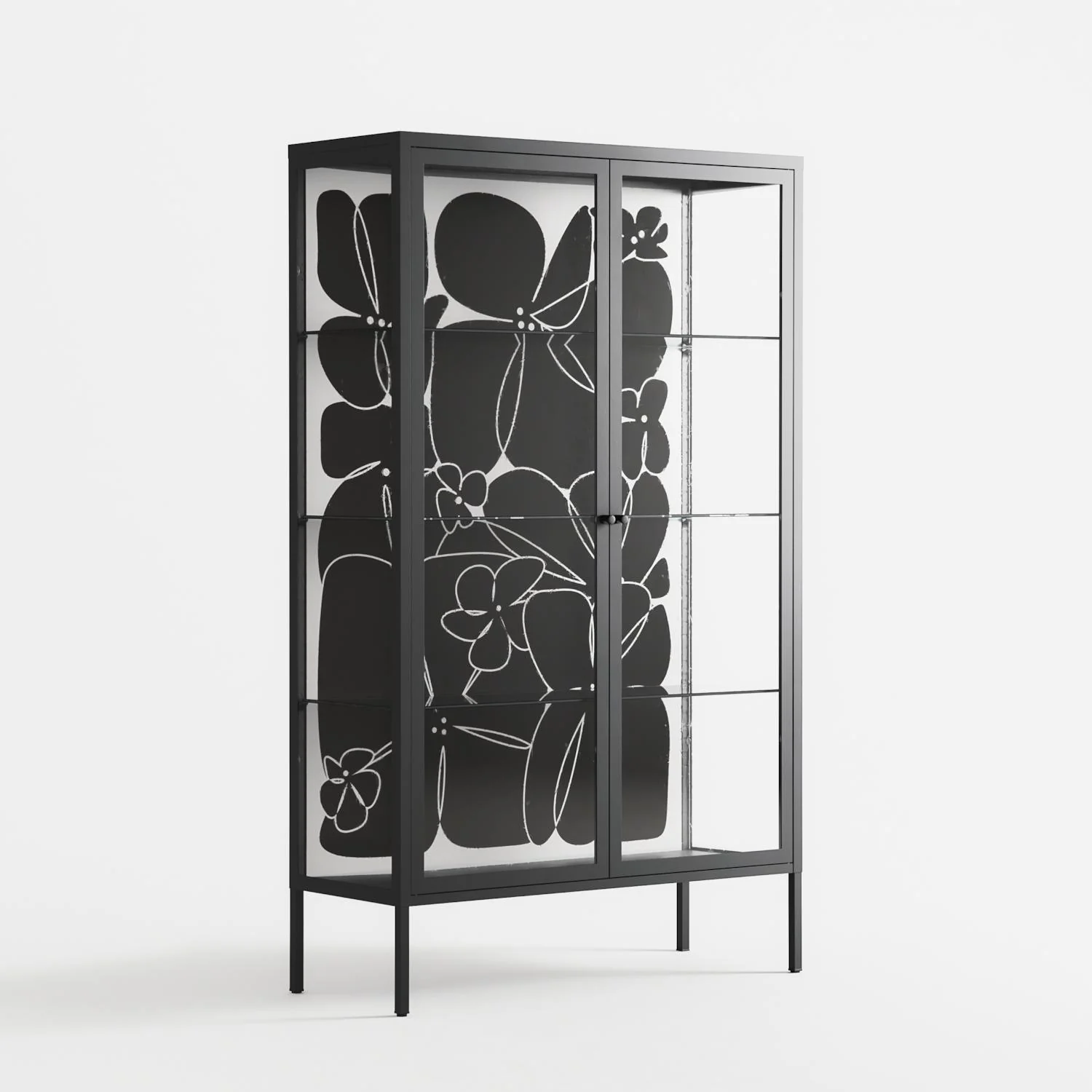Black Flower - Cabinet - Konrad Blaszczyk - Antracite - Clear glass - Image 4