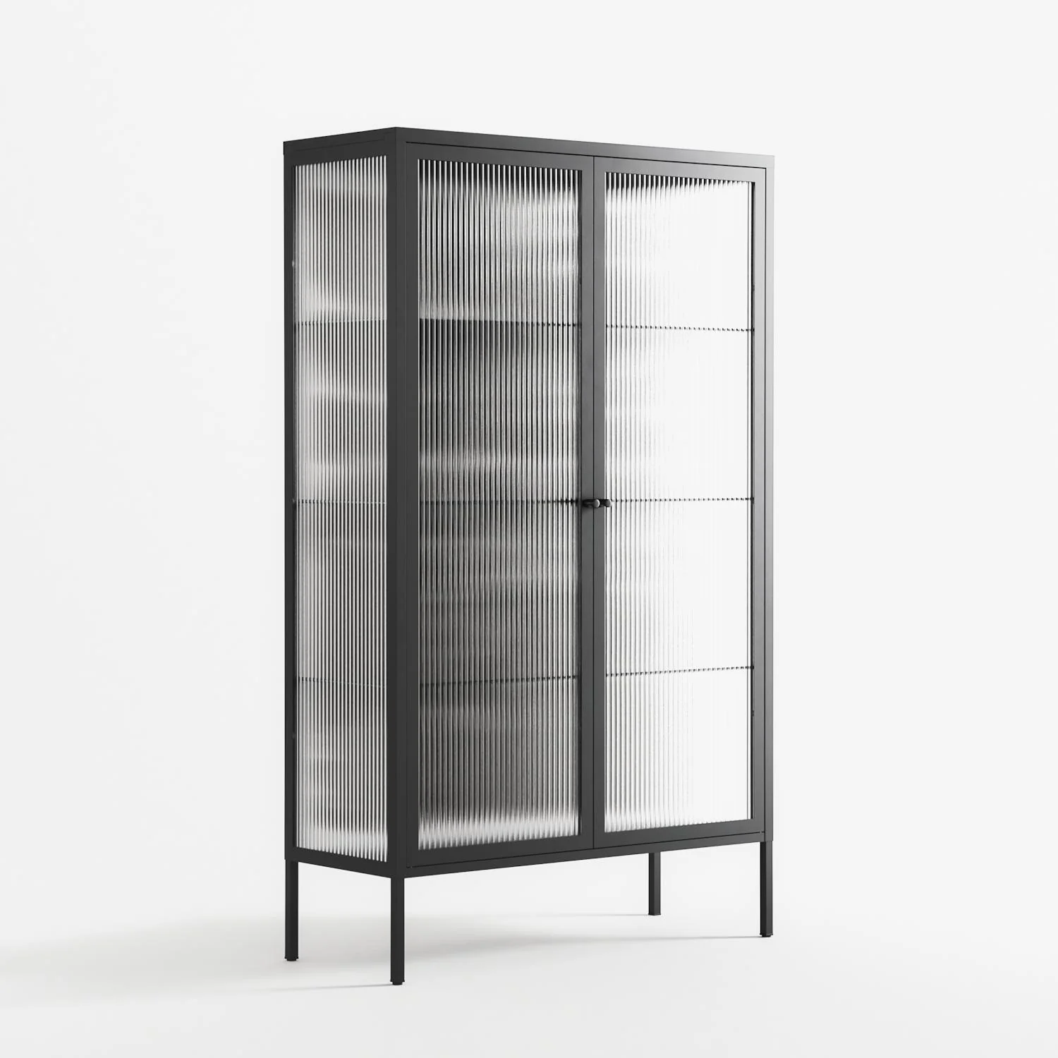 Black Flower - Cabinet - Konrad Blaszczyk - Antracite - Reeded glass - Image 4
