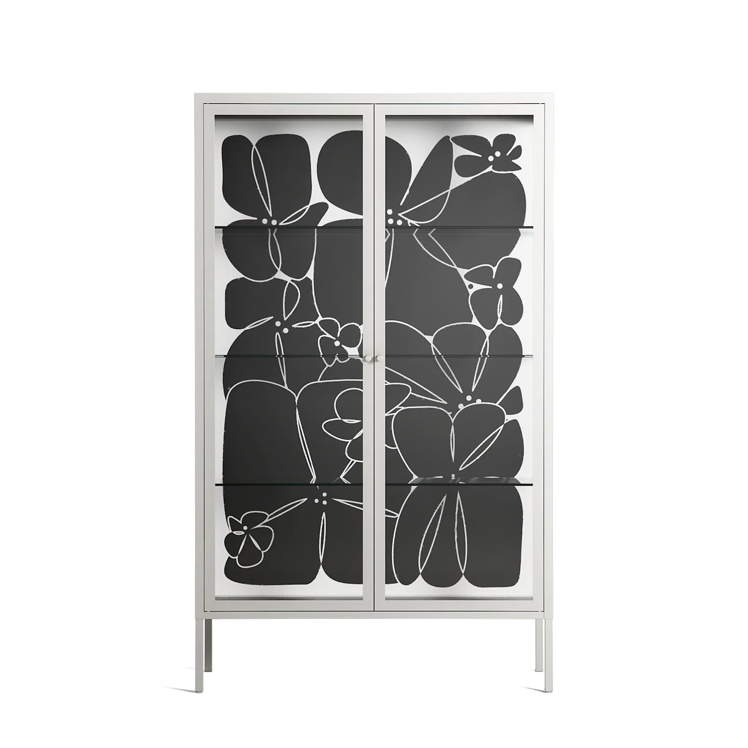 Black Flower - Cabinet - Konrad Blaszczyk - Chalk - Clear glass