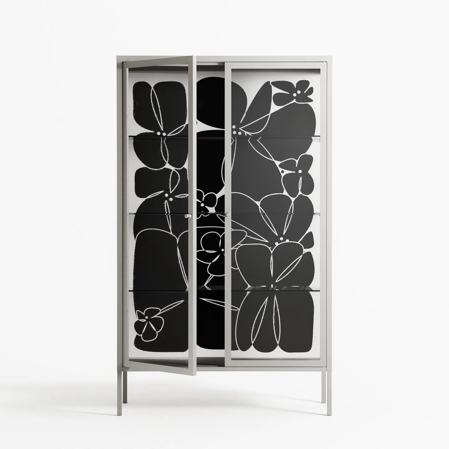 Black Flower - Cabinet - Konrad Blaszczyk - Chalk - Clear glass - Image 2
