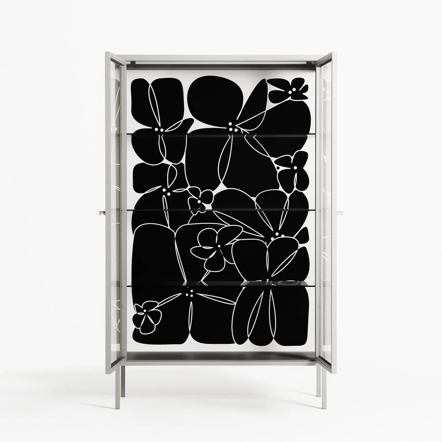 Black Flower - Cabinet - Konrad Blaszczyk - Chalk - Clear glass - Image 3
