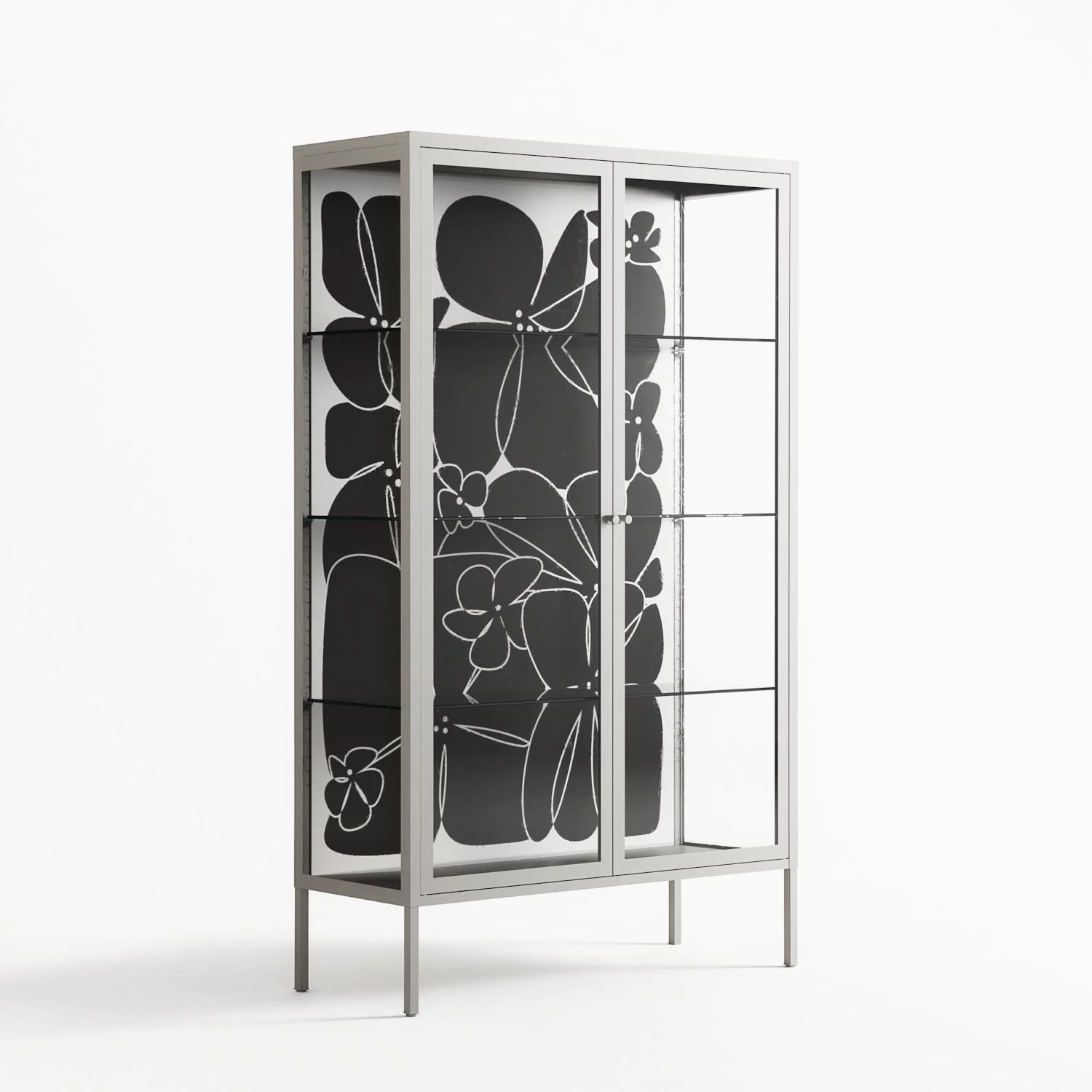 Black Flower - Cabinet - Konrad Blaszczyk - Chalk - Clear glass - Image 4
