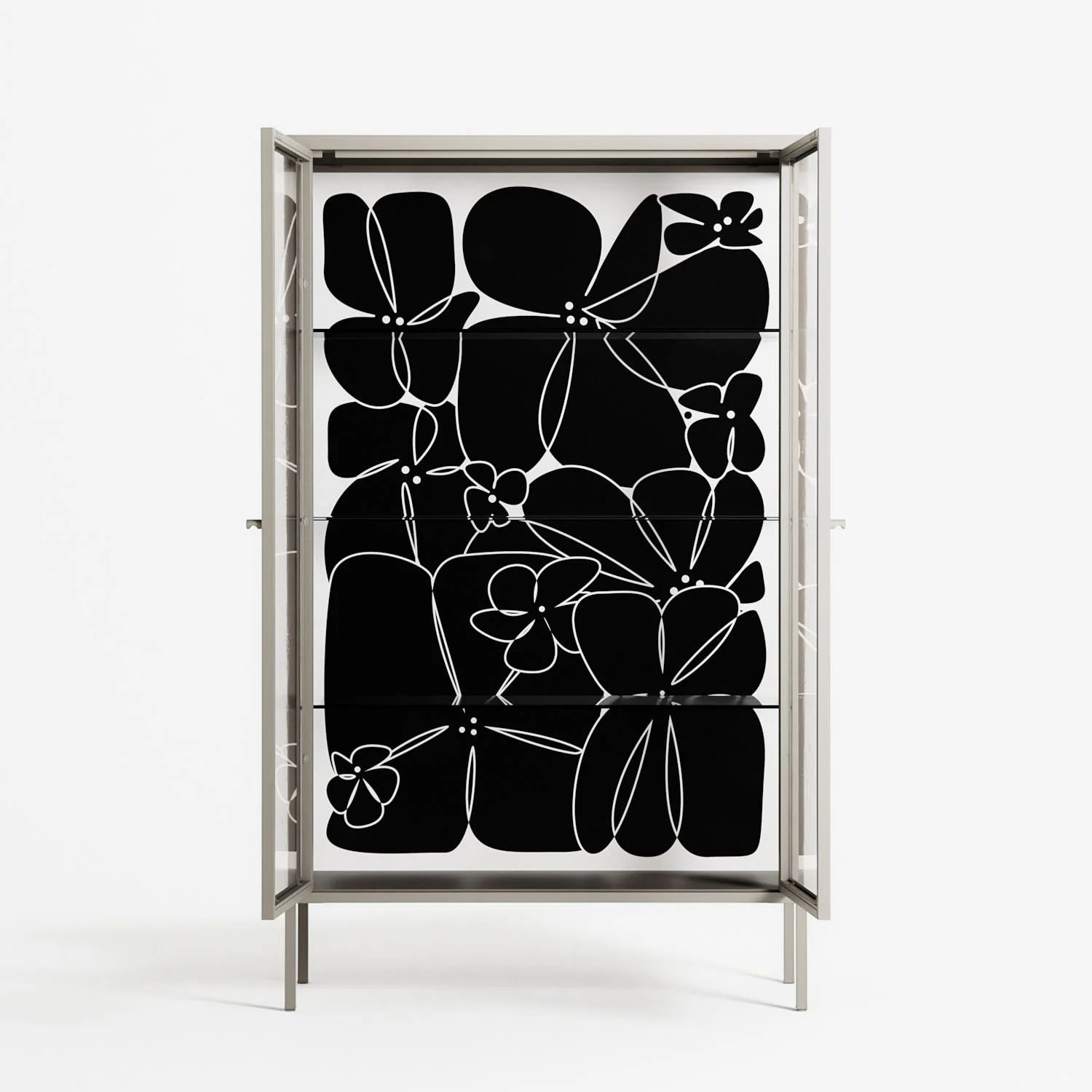 Black Flower - Cabinet - Konrad Blaszczyk - Pebble - Clear glass - Image 3