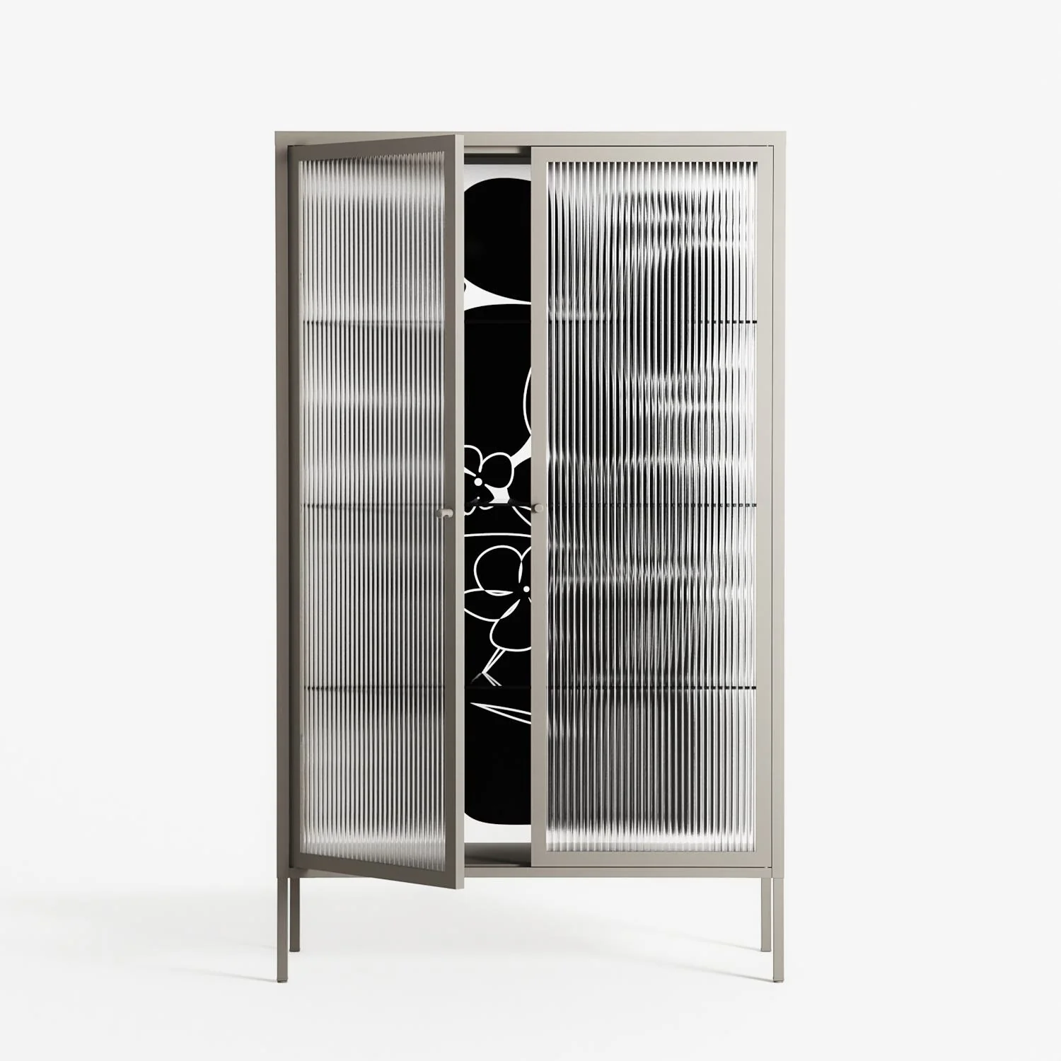 Black Flower - Cabinet - Konrad Blaszczyk - Pebble - Reeded glass - Image 2