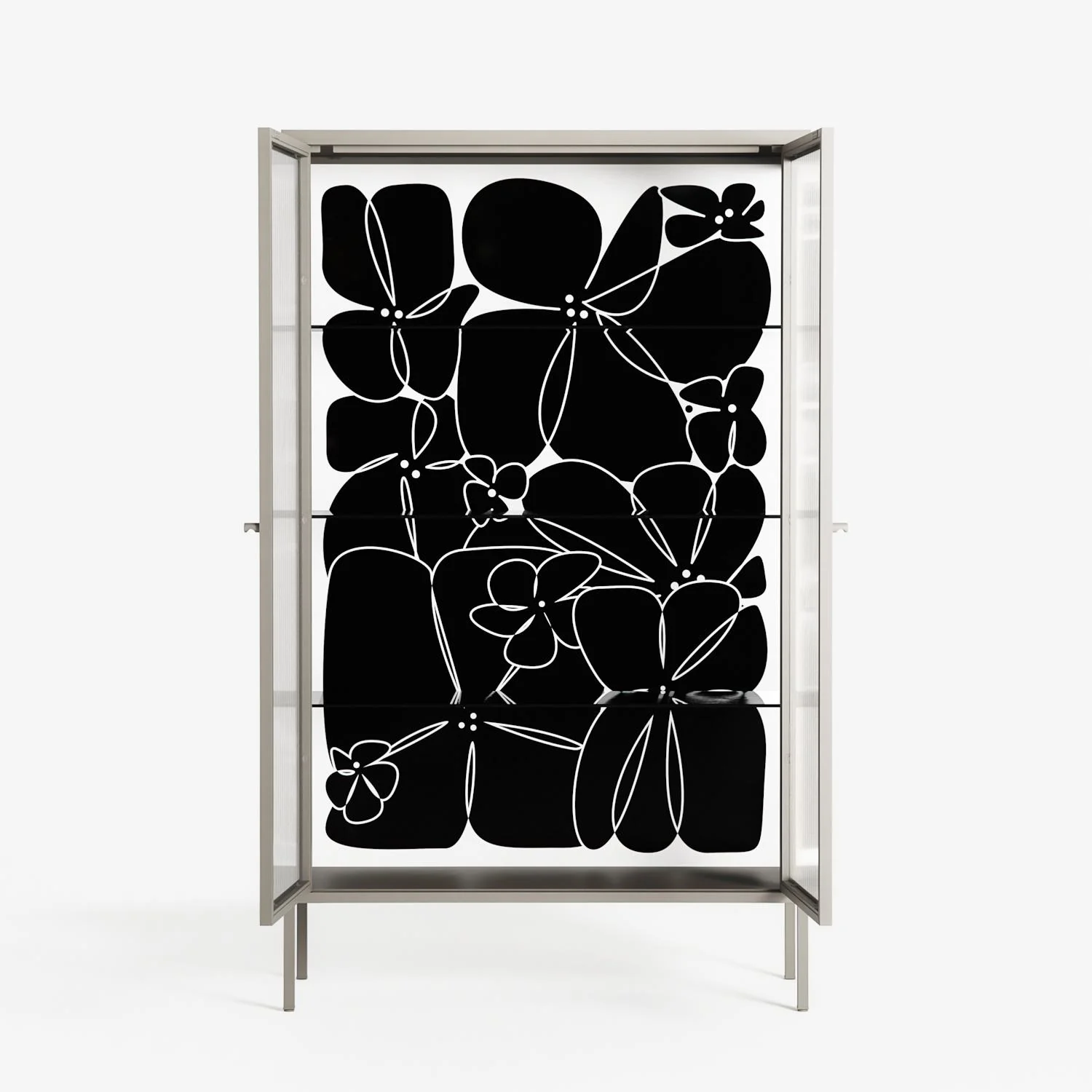Black Flower - Cabinet - Konrad Blaszczyk - Pebble - Reeded glass - Image 3