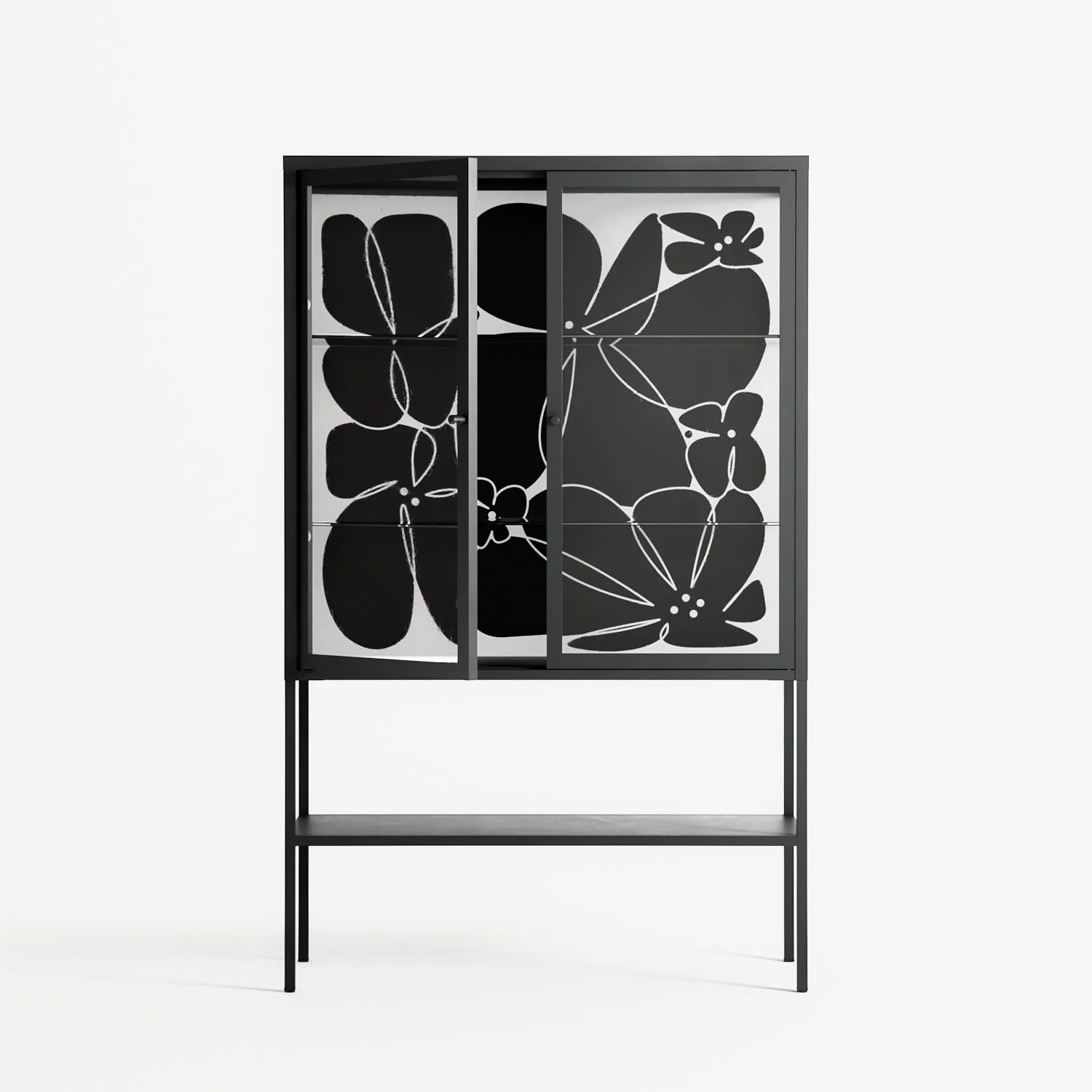 Black Flower - Loft Cabinet - Konrad Blaszczyk - Antracite - Clear glass - Image 2